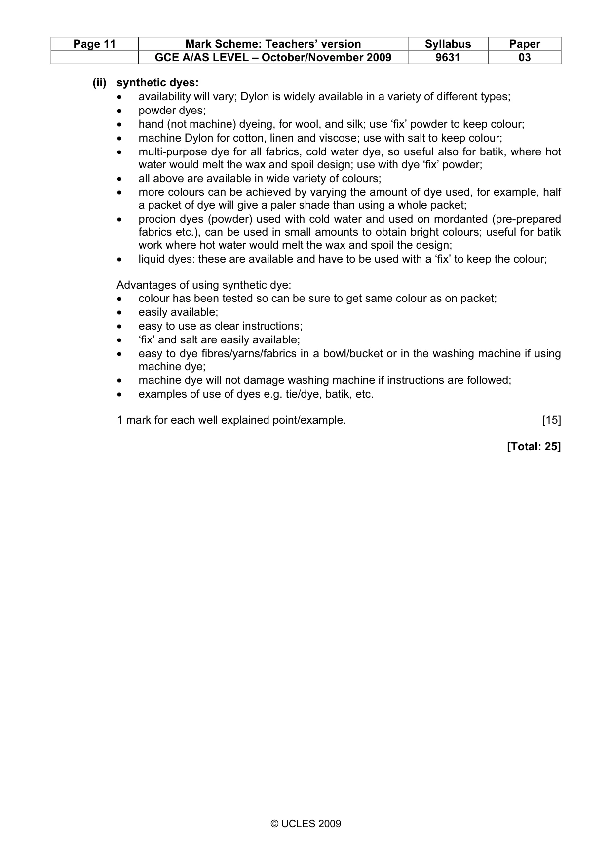 Mark scheme, page 11 of 15