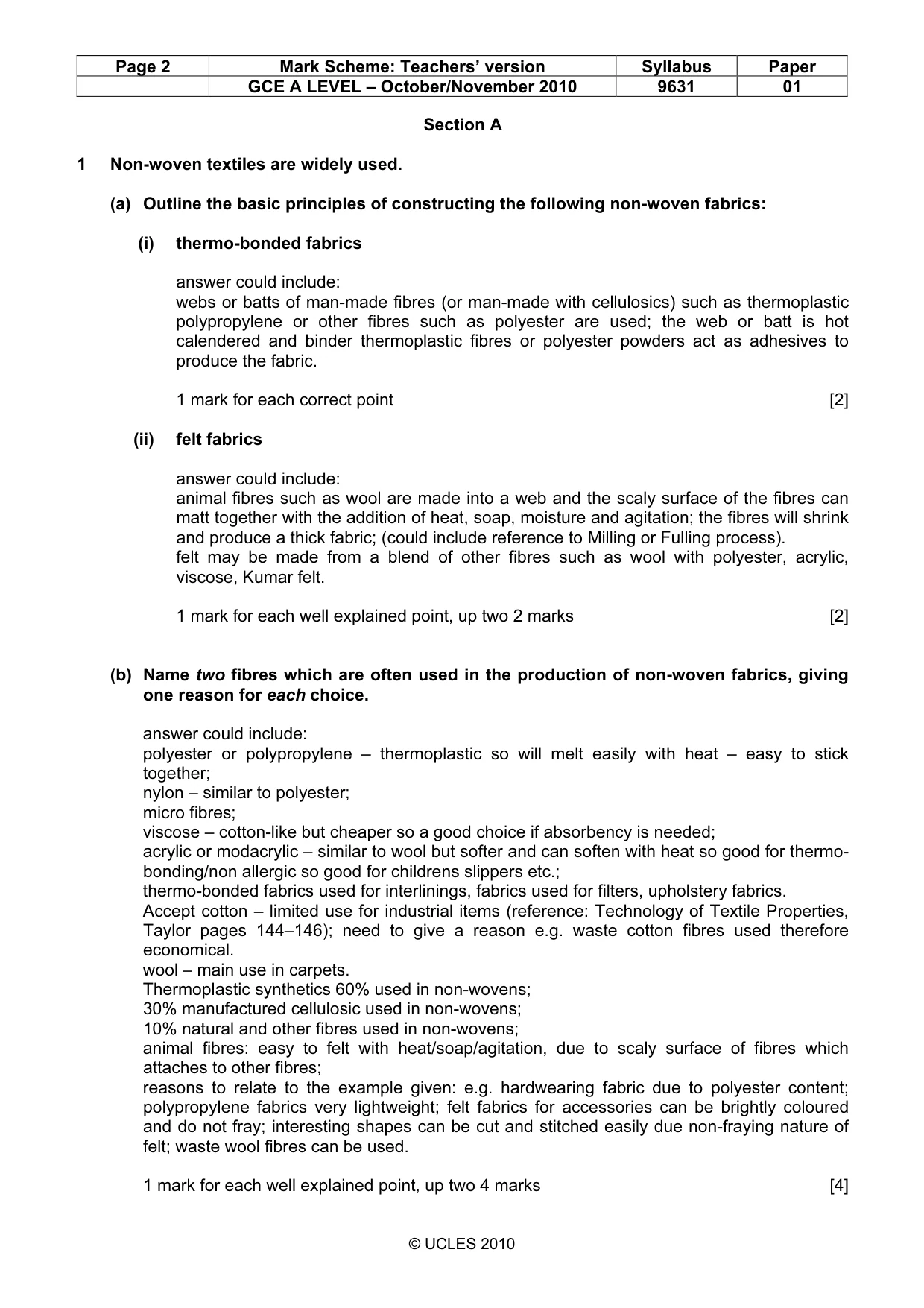 Mark scheme, page 2 of 10