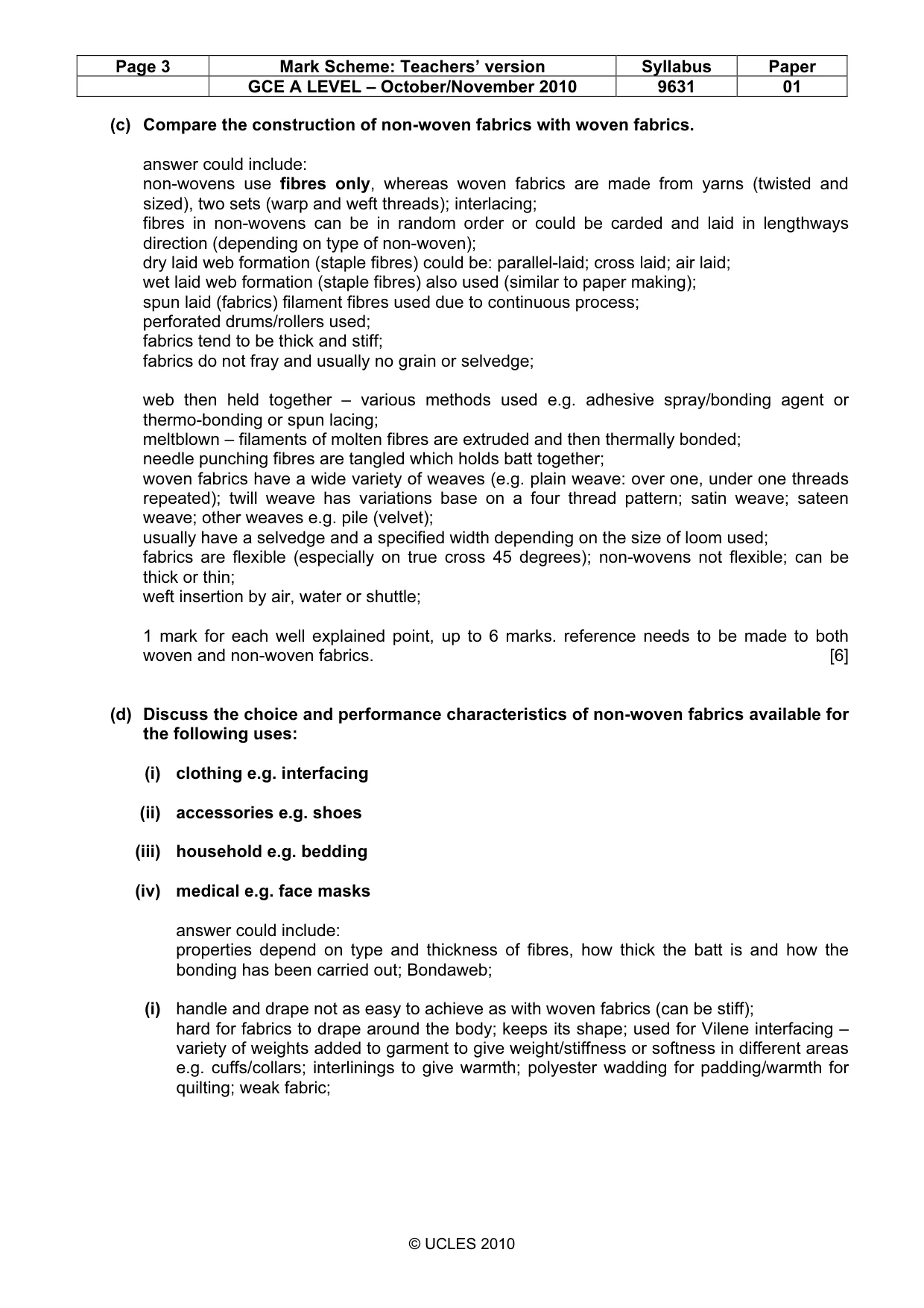 Mark scheme, page 3 of 10