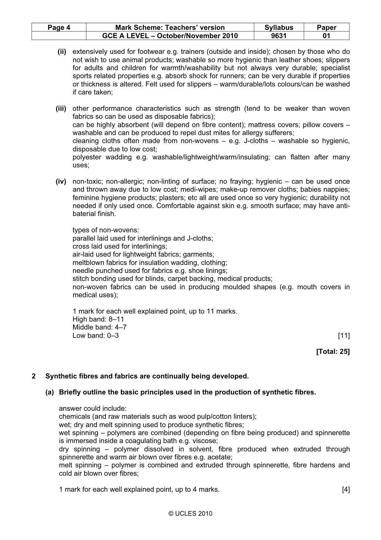Mark scheme, page 4 of 10