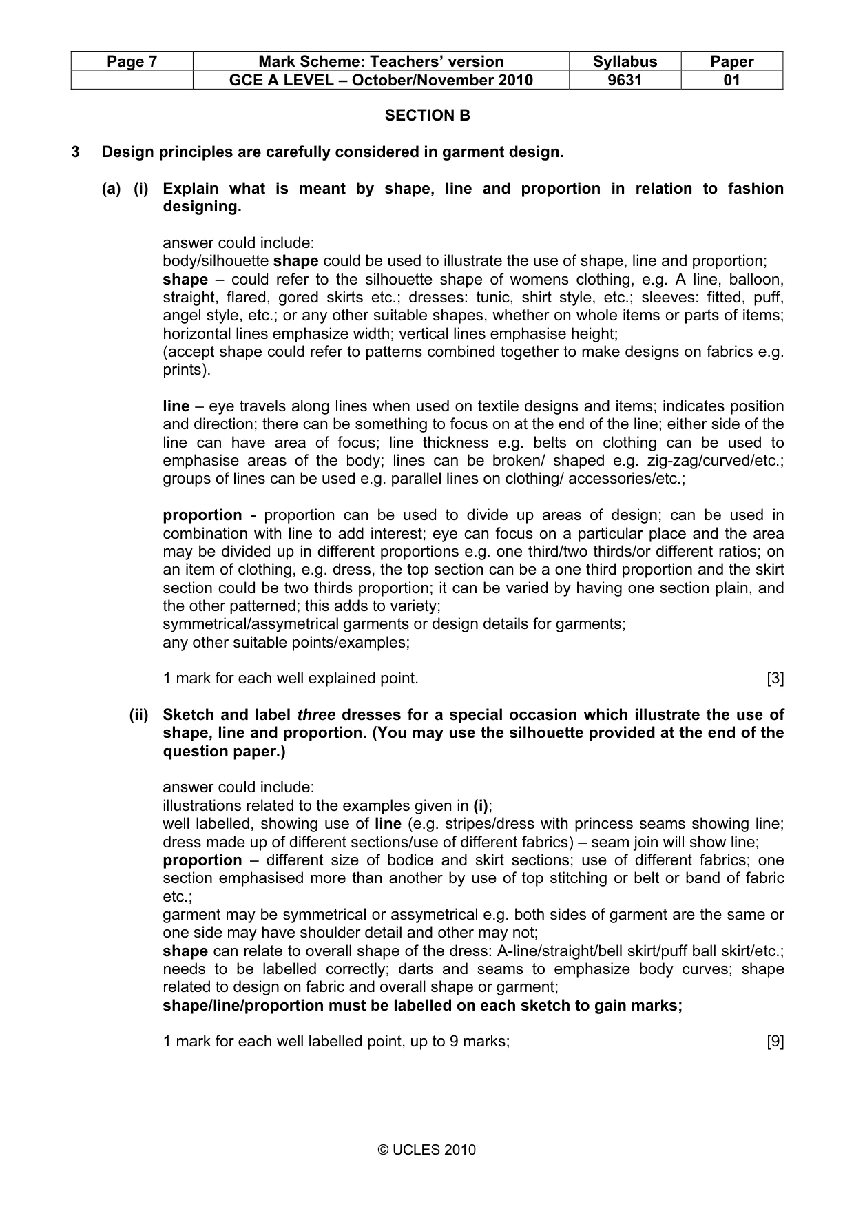 Mark scheme, page 7 of 10