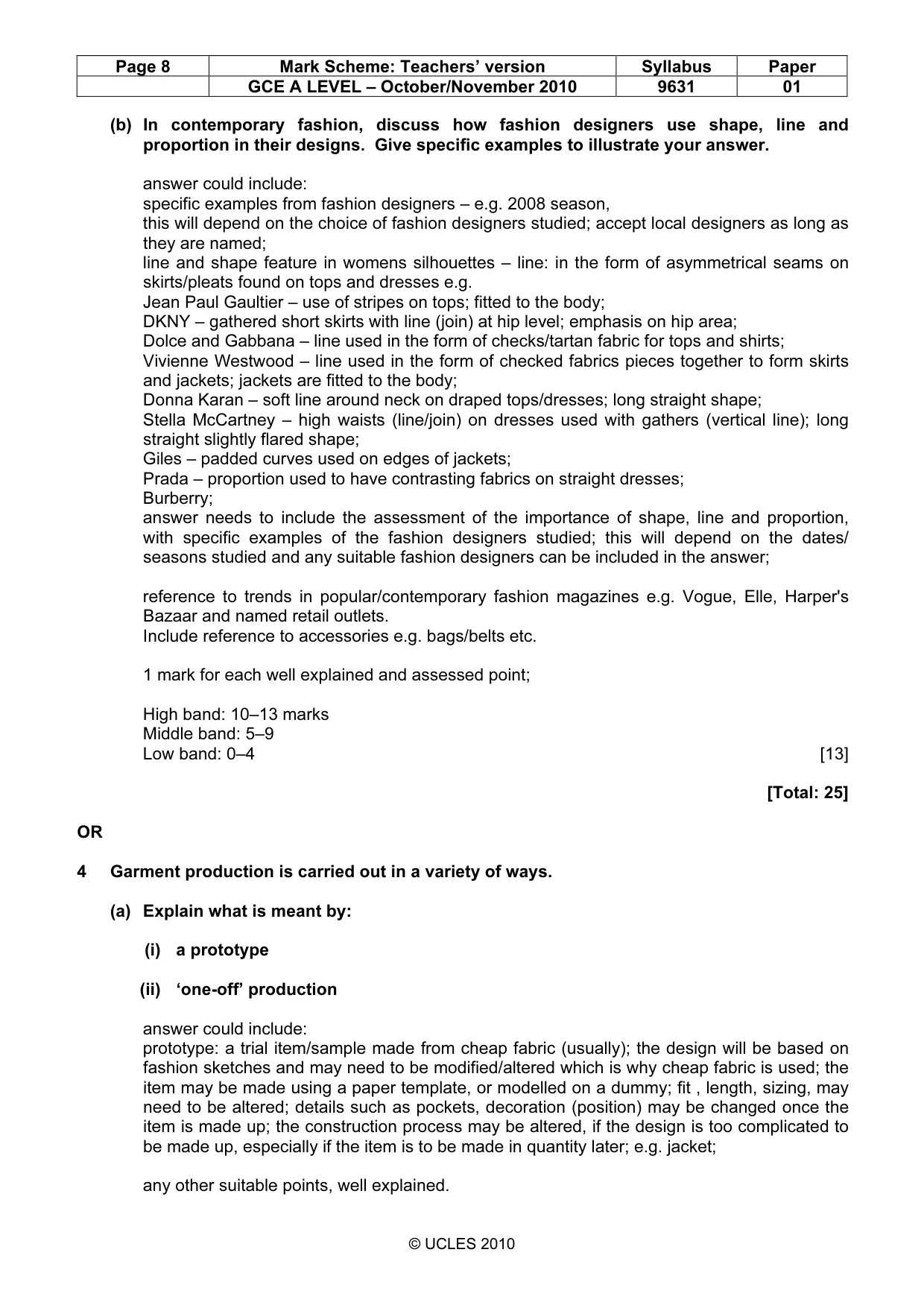 Mark scheme, page 8 of 10
