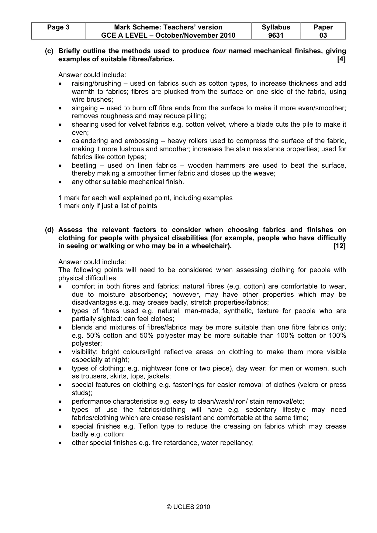 Mark scheme, page 3 of 12