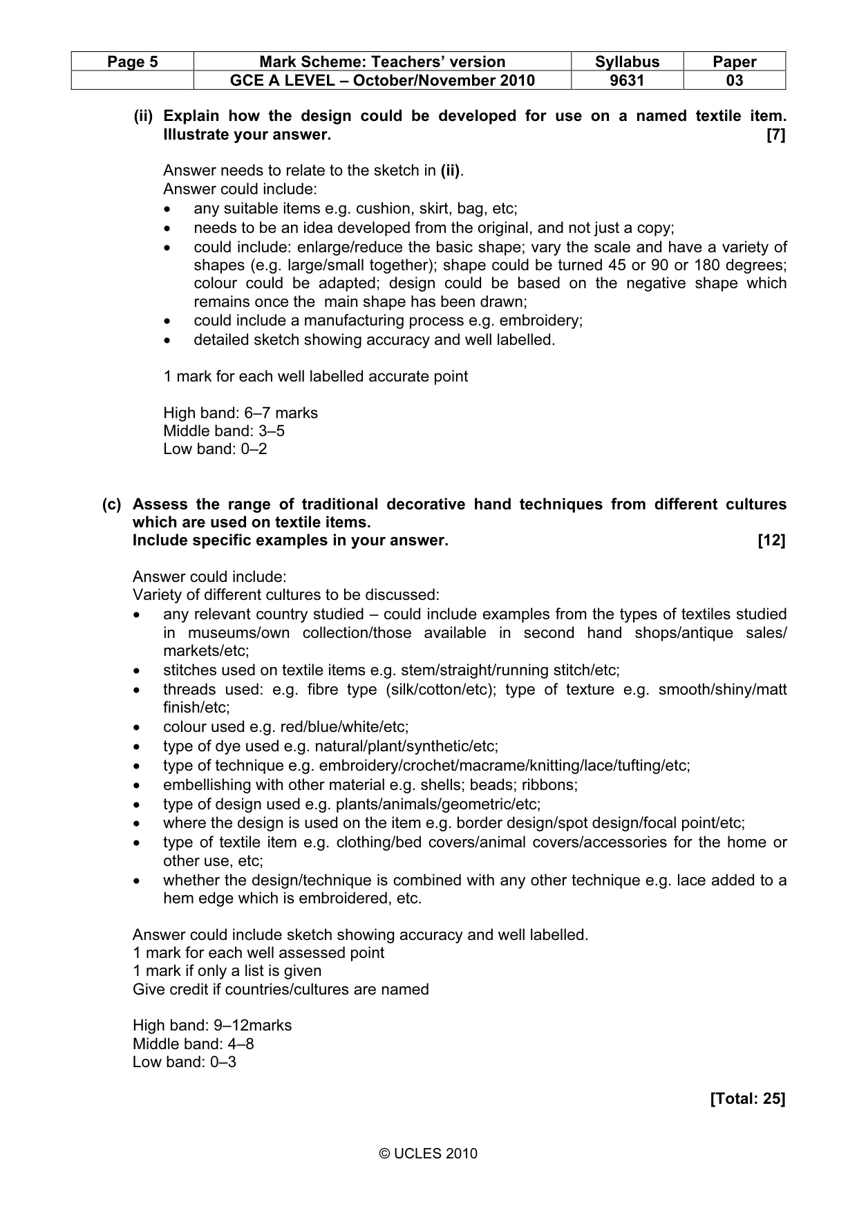 Mark scheme, page 5 of 12