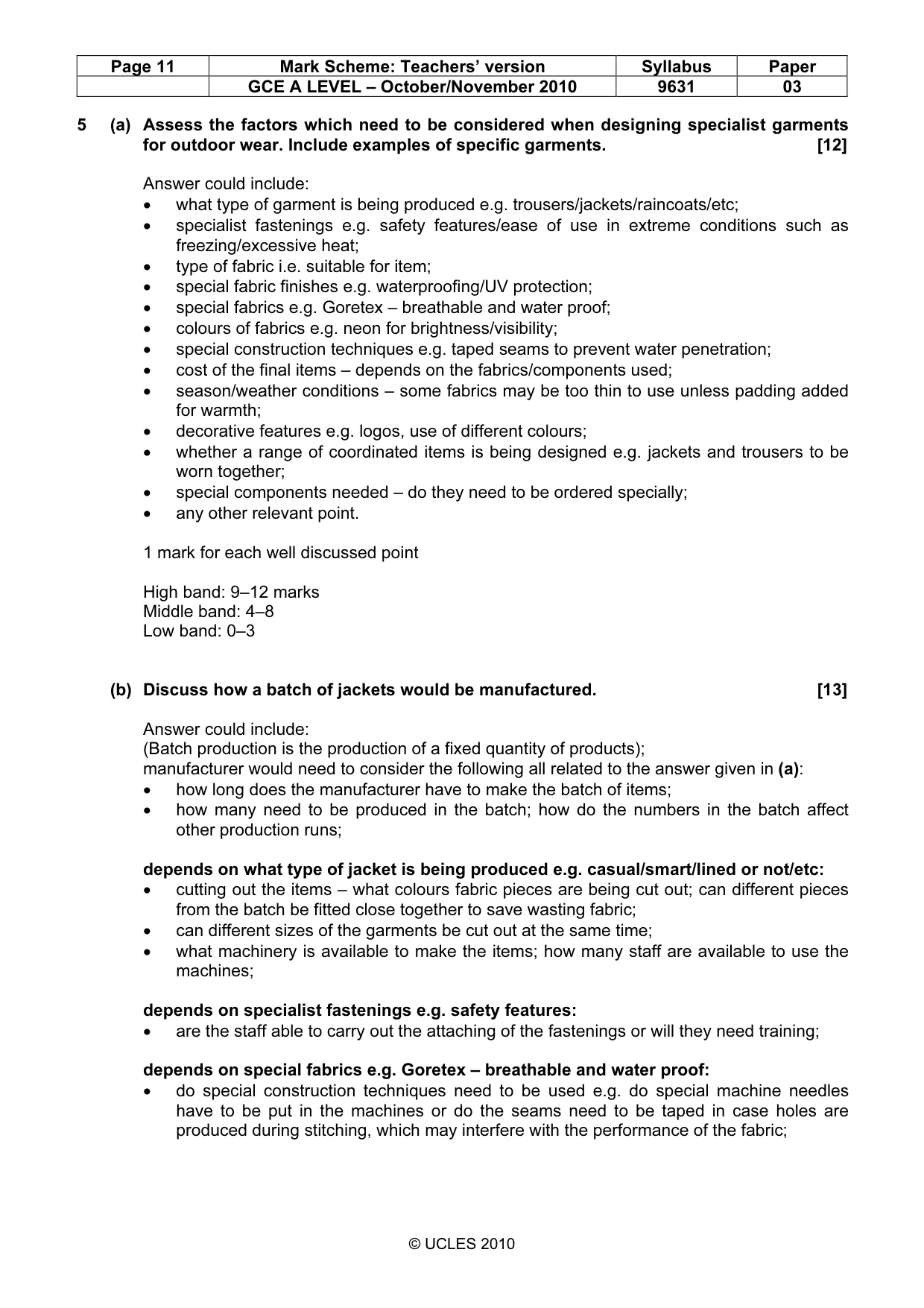 Mark scheme, page 11 of 12