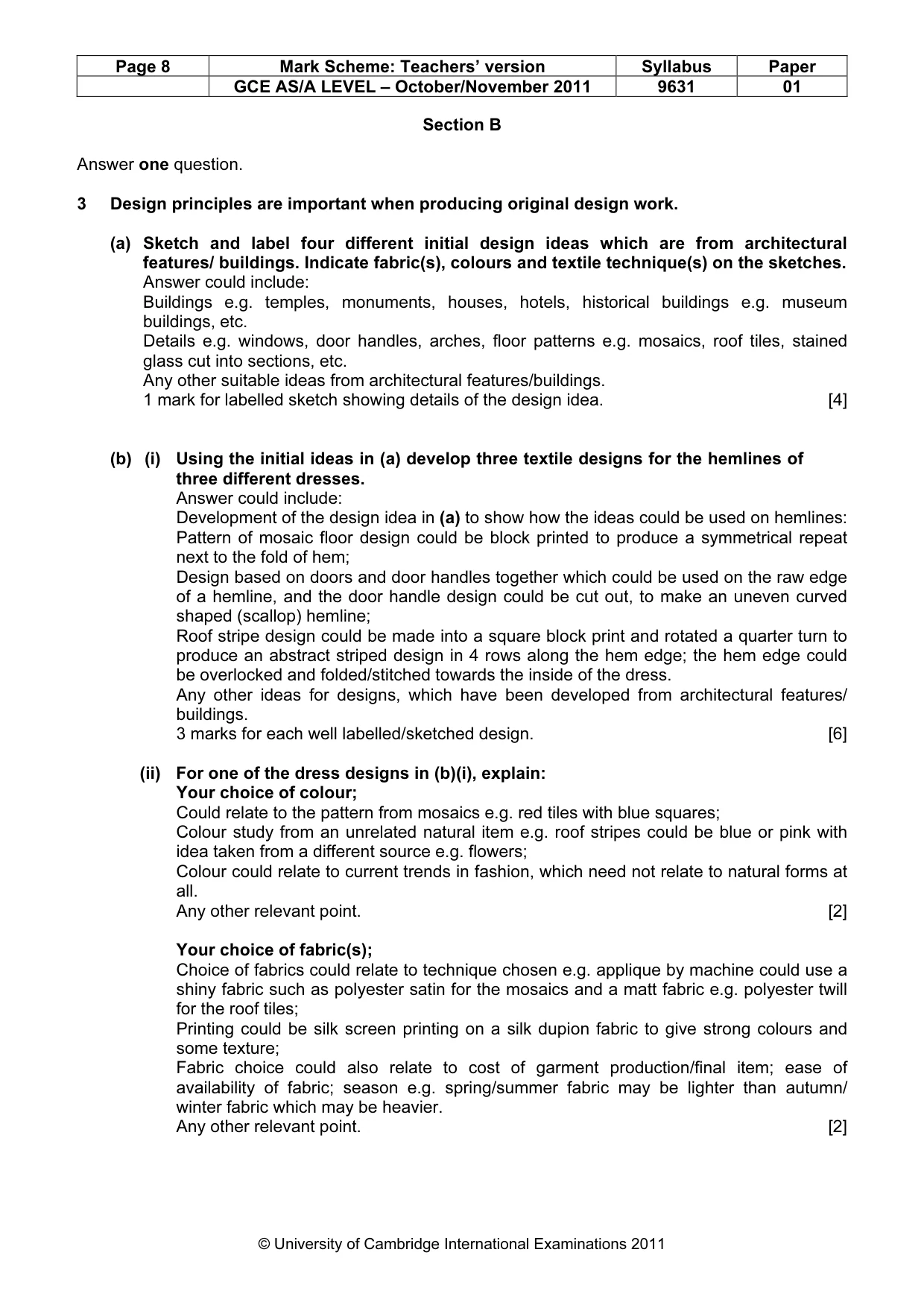 Mark scheme, page 8 of 11