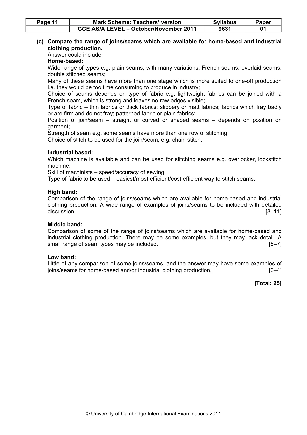 Mark scheme, page 11 of 11