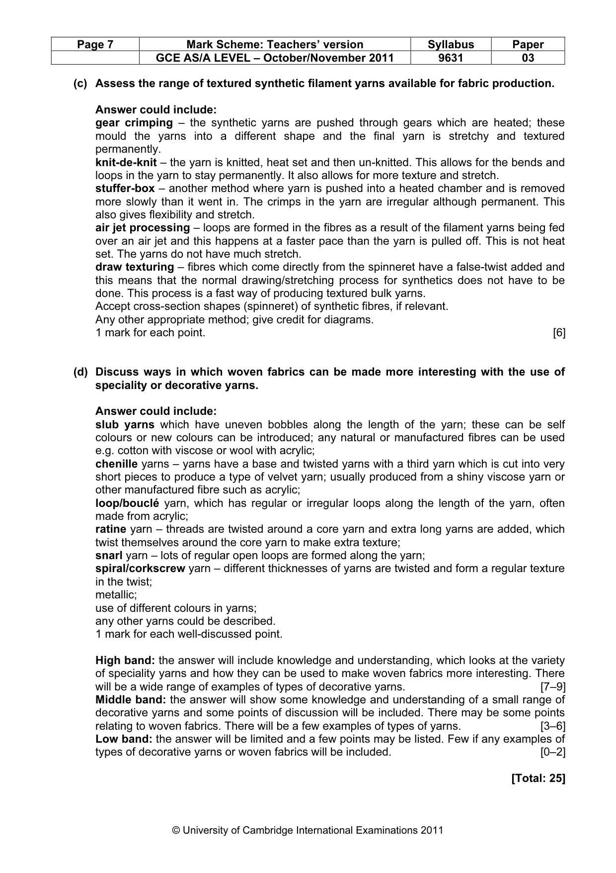 Mark scheme, page 7 of 10