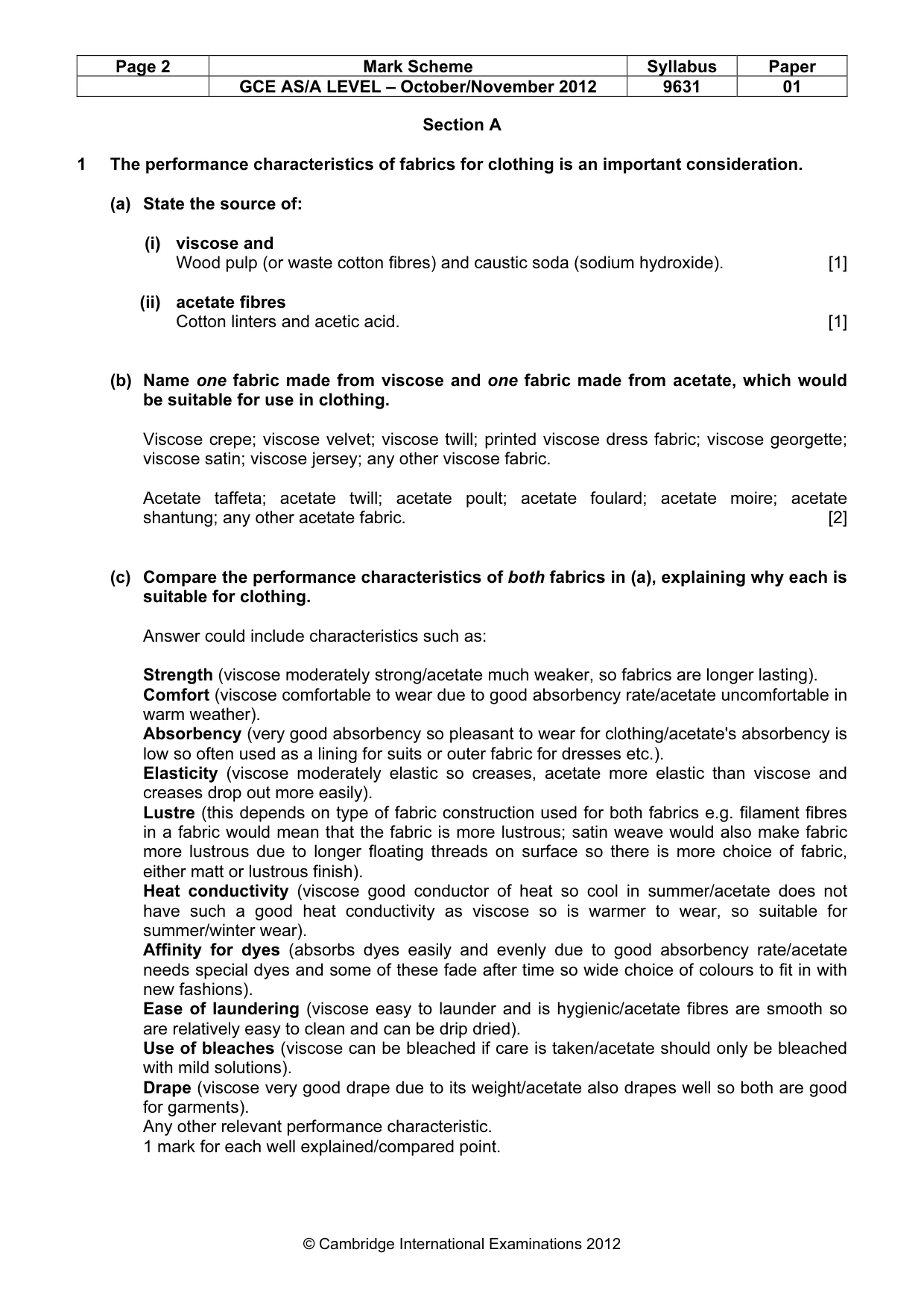 Mark scheme, page 2 of 9