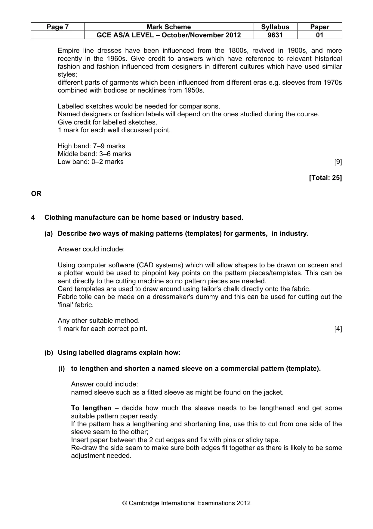 Mark scheme, page 7 of 9