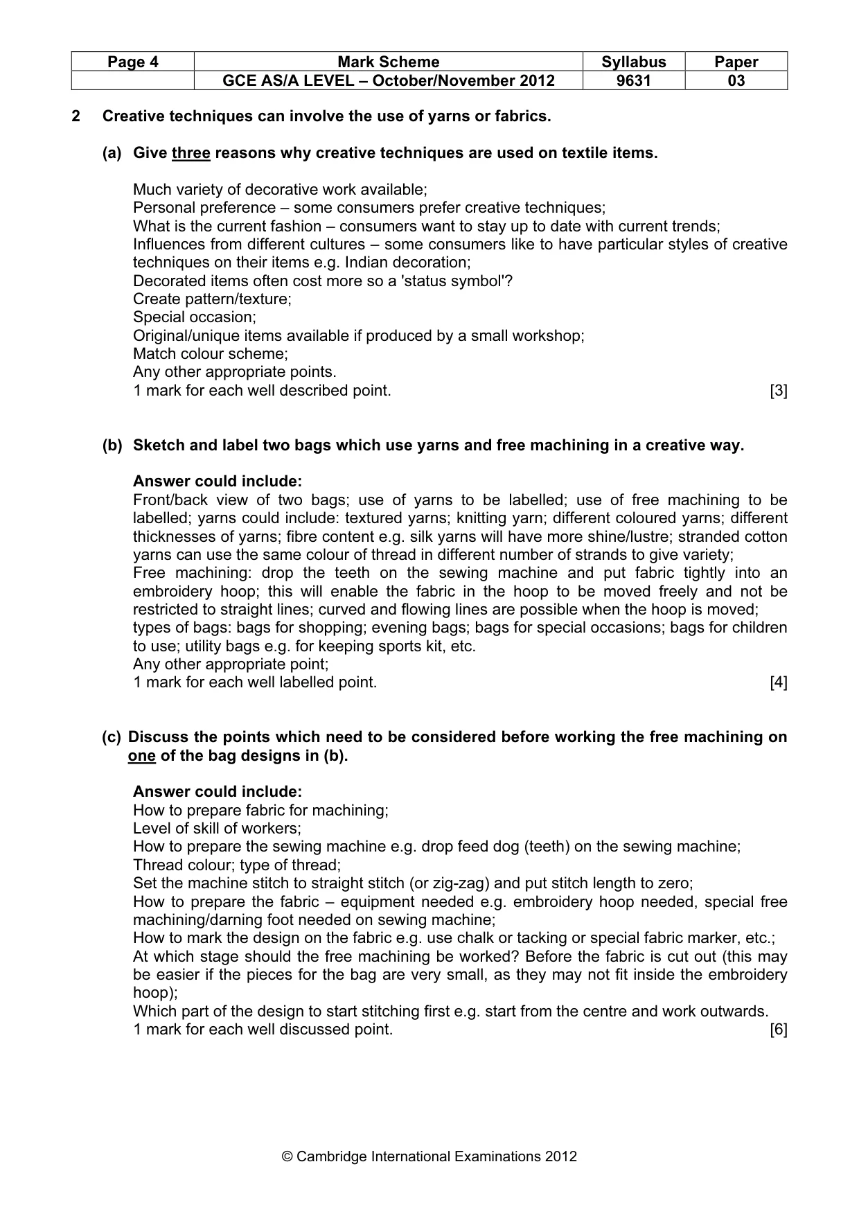 Mark scheme, page 4 of 11