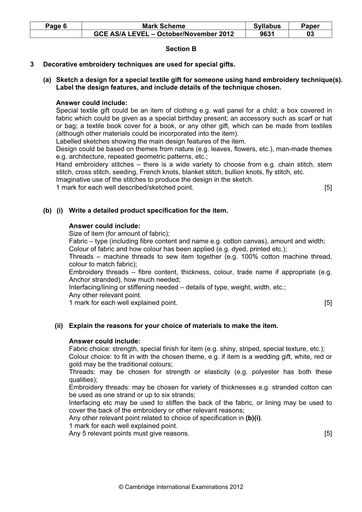 Mark scheme, page 6 of 11
