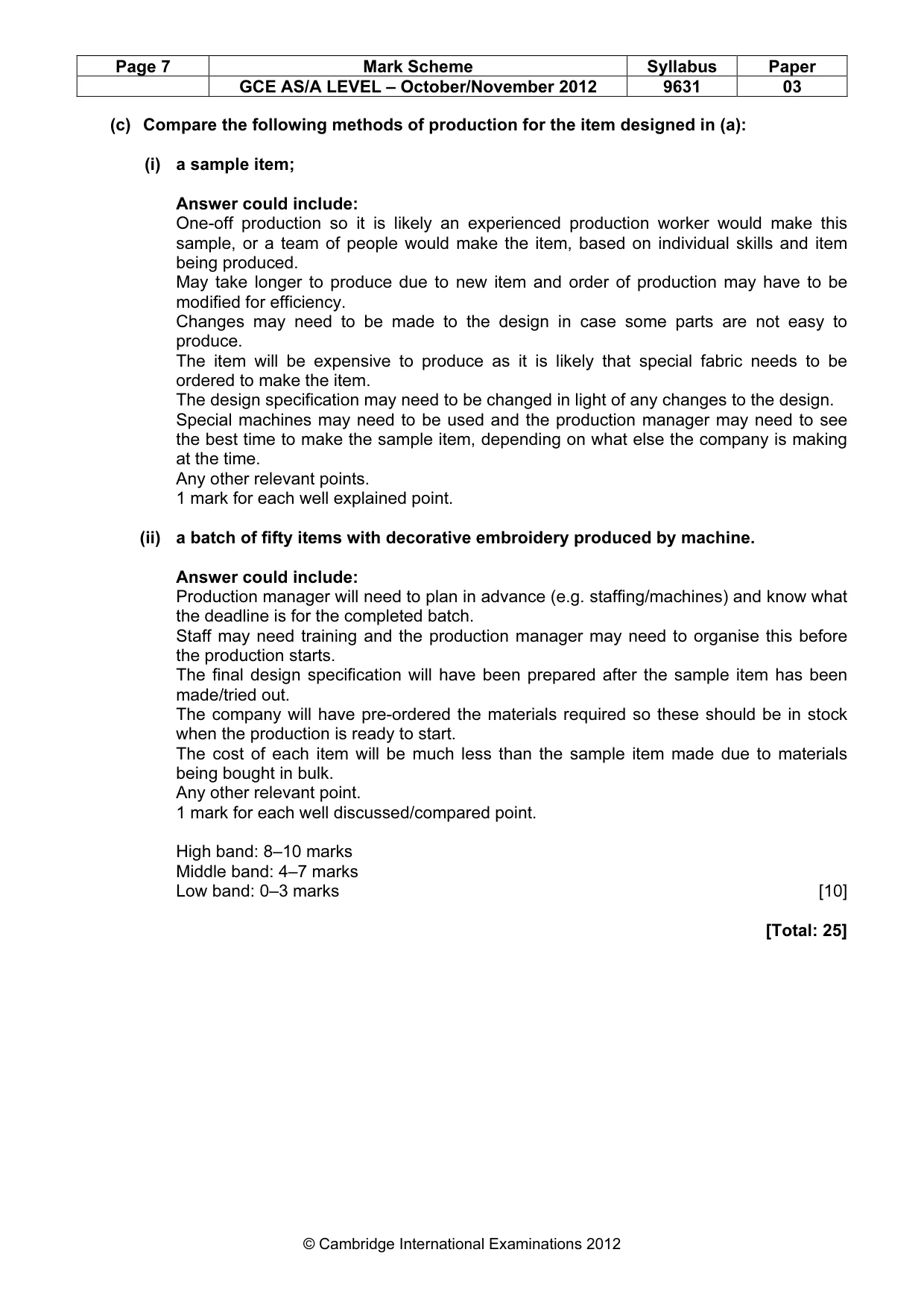 Mark scheme, page 7 of 11