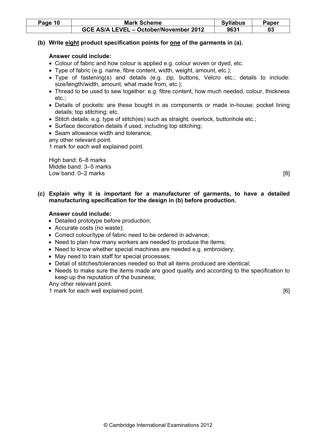 Mark scheme, page 10 of 11