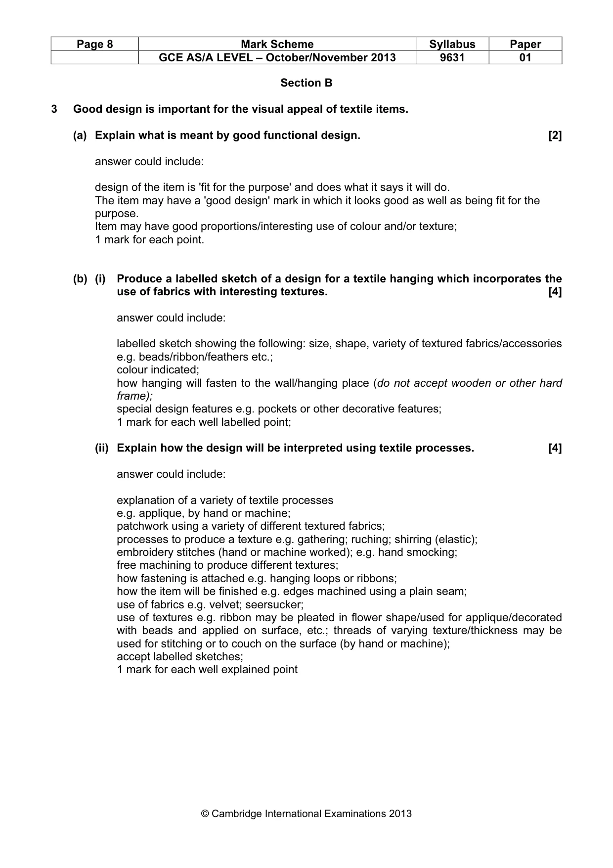 Mark scheme, page 8 of 12