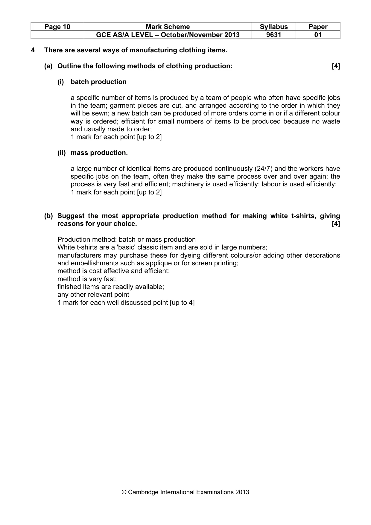 Mark scheme, page 10 of 12
