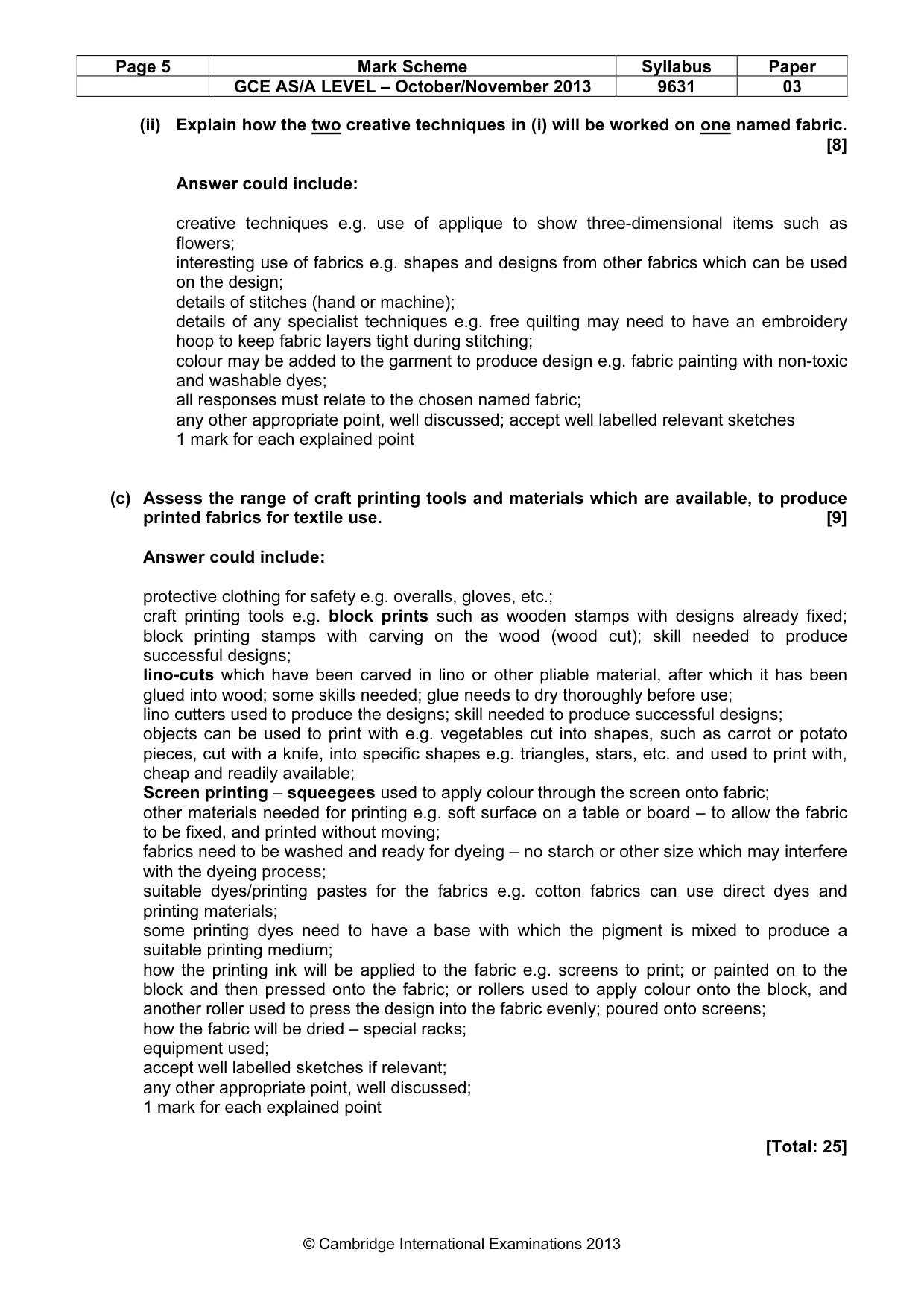 Mark scheme, page 5 of 11