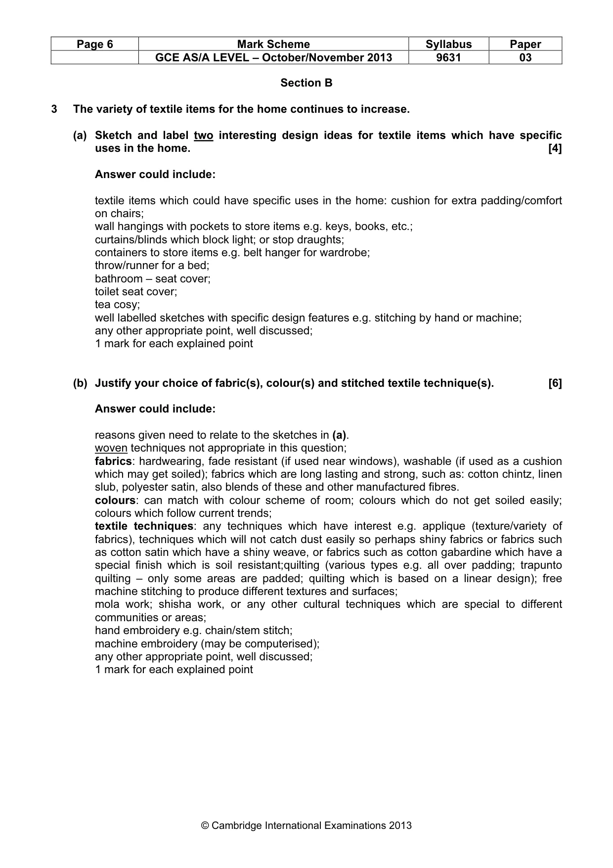 Mark scheme, page 6 of 11