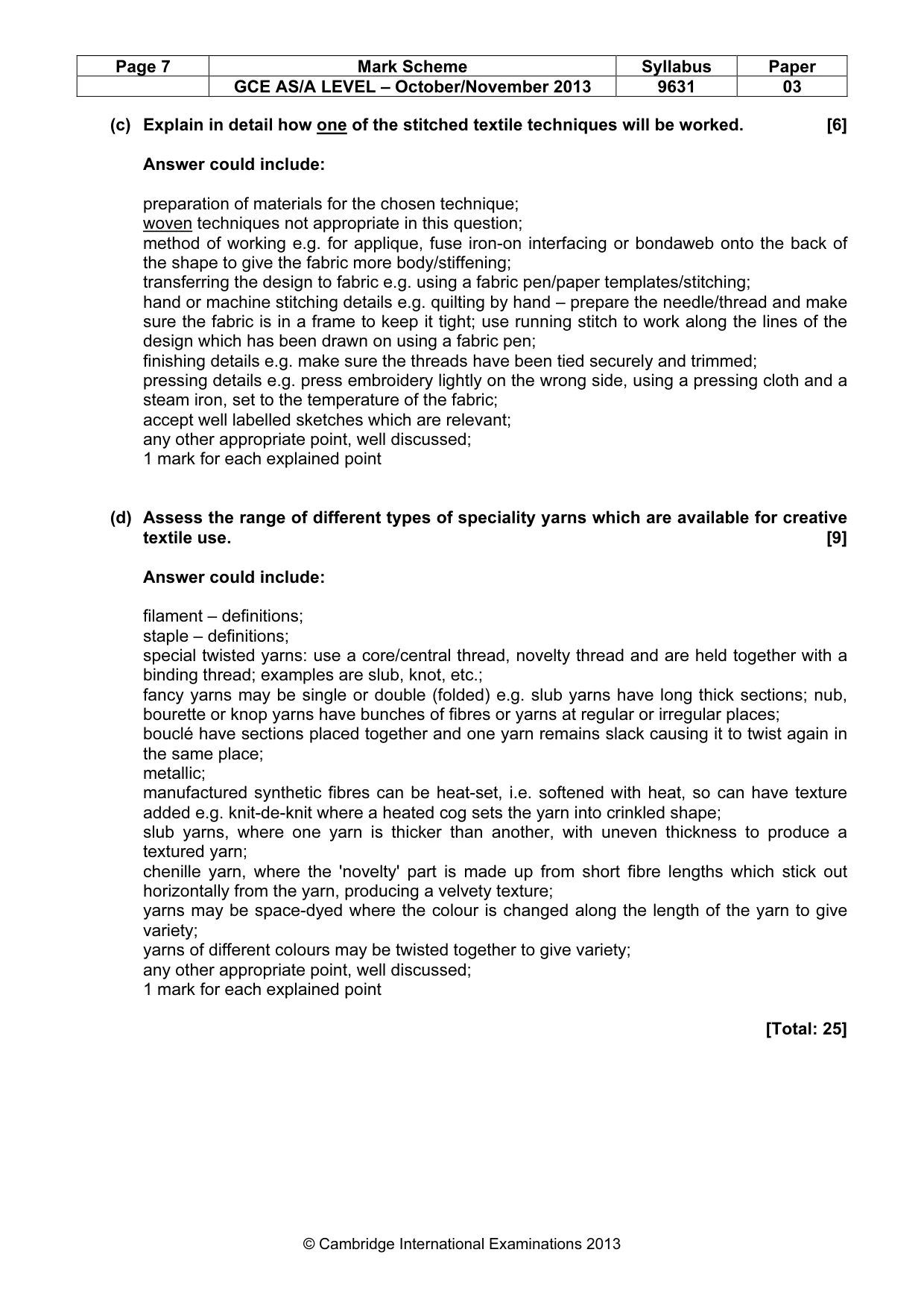 Mark scheme, page 7 of 11