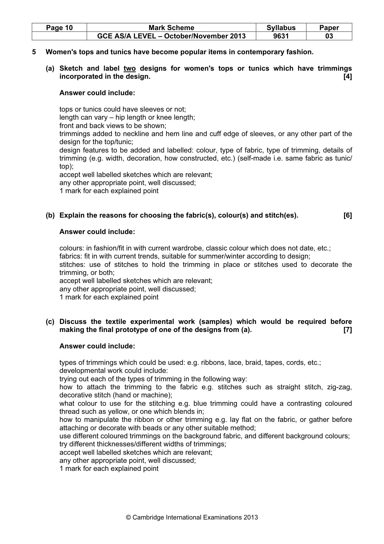 Mark scheme, page 10 of 11