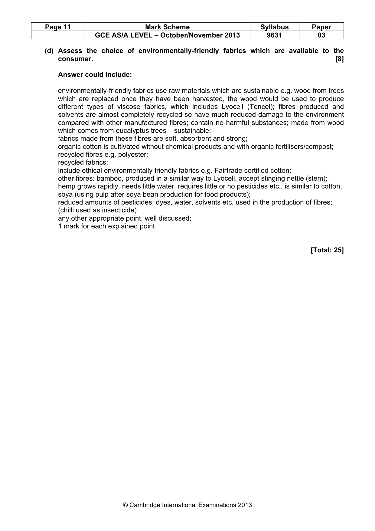 Mark scheme, page 11 of 11