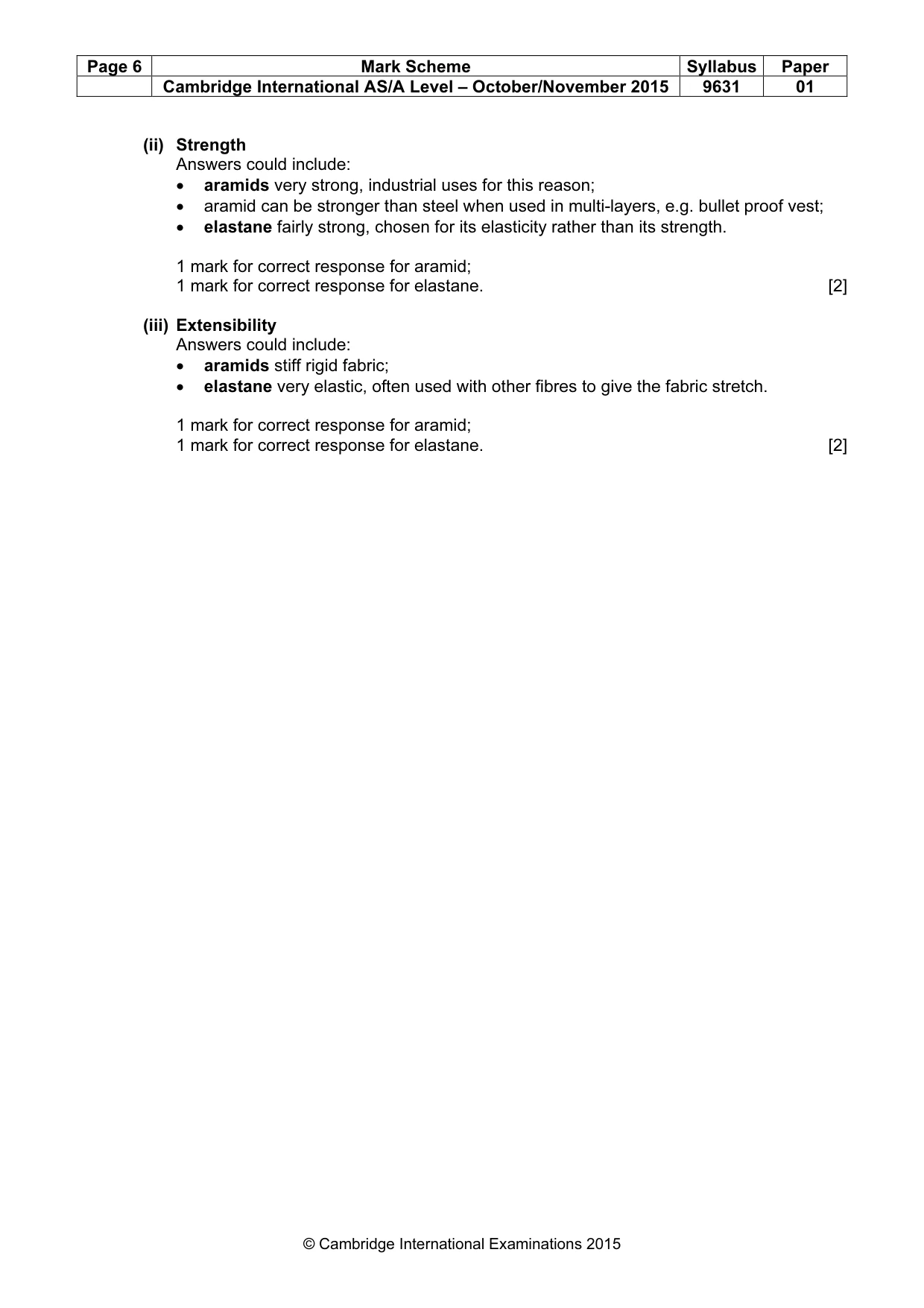 Mark scheme, page 6 of 12