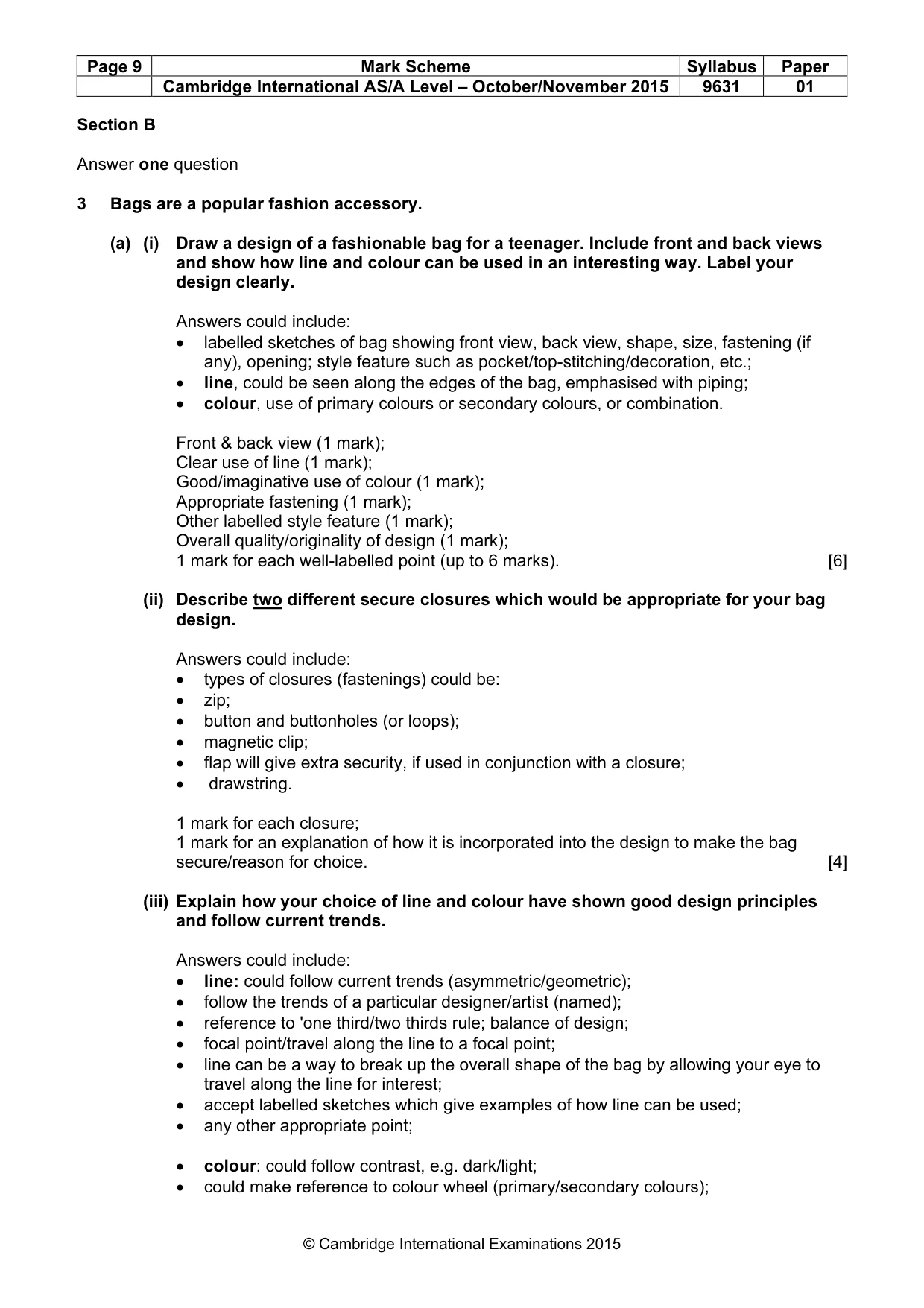 Mark scheme, page 9 of 12