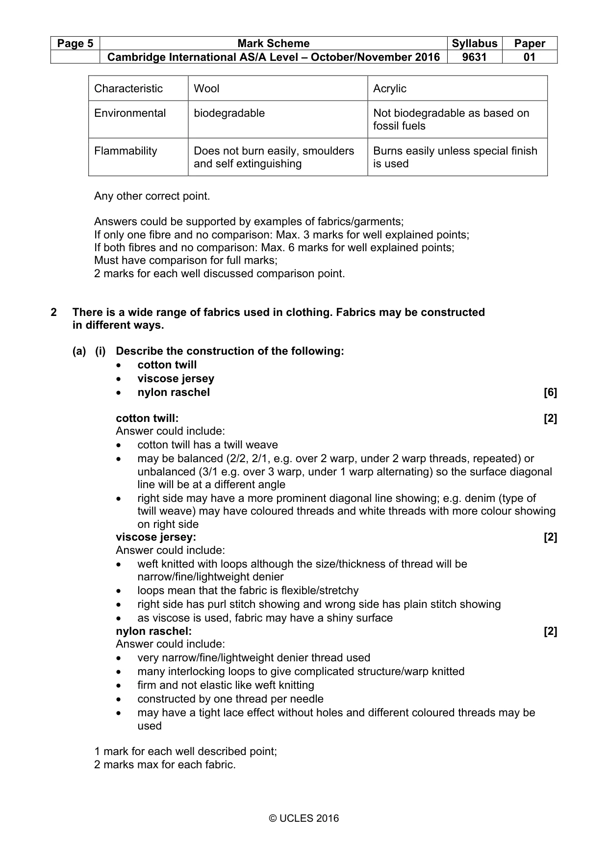 Mark scheme, page 5 of 13