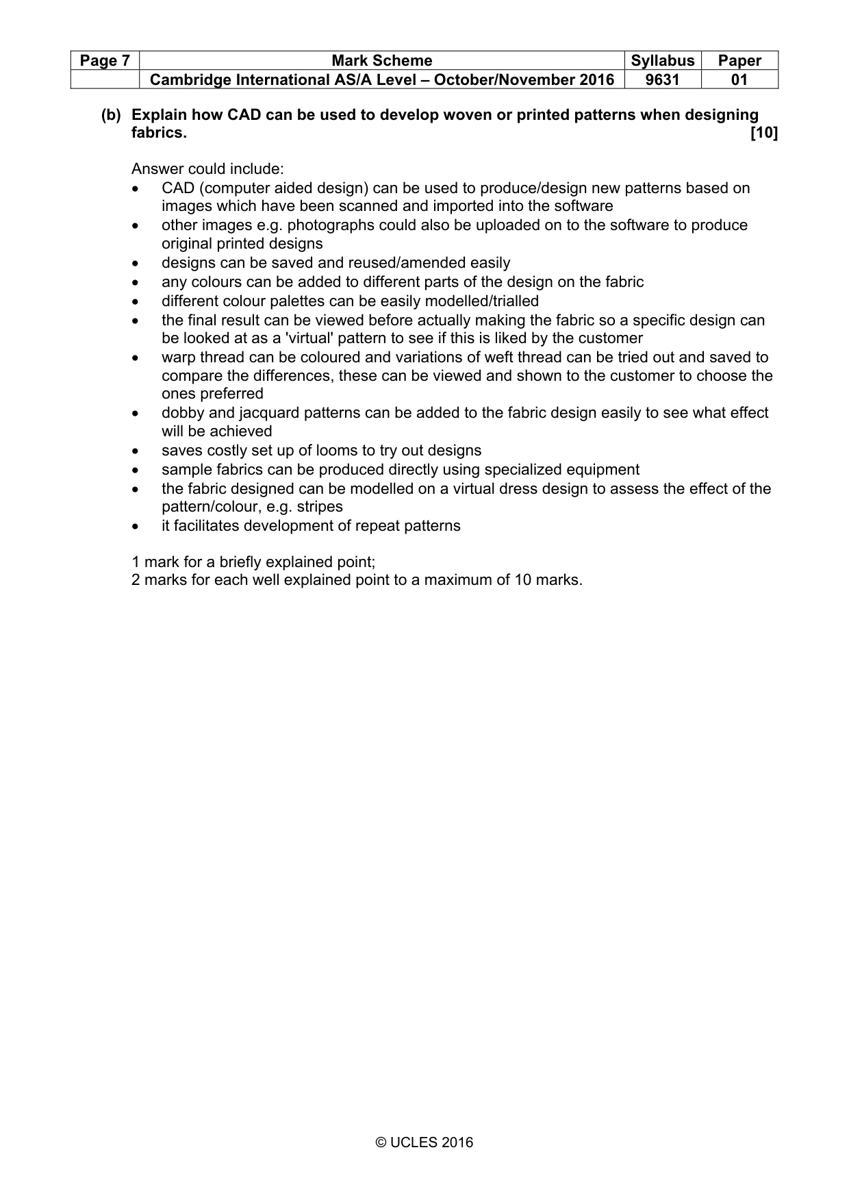 Mark scheme, page 7 of 13