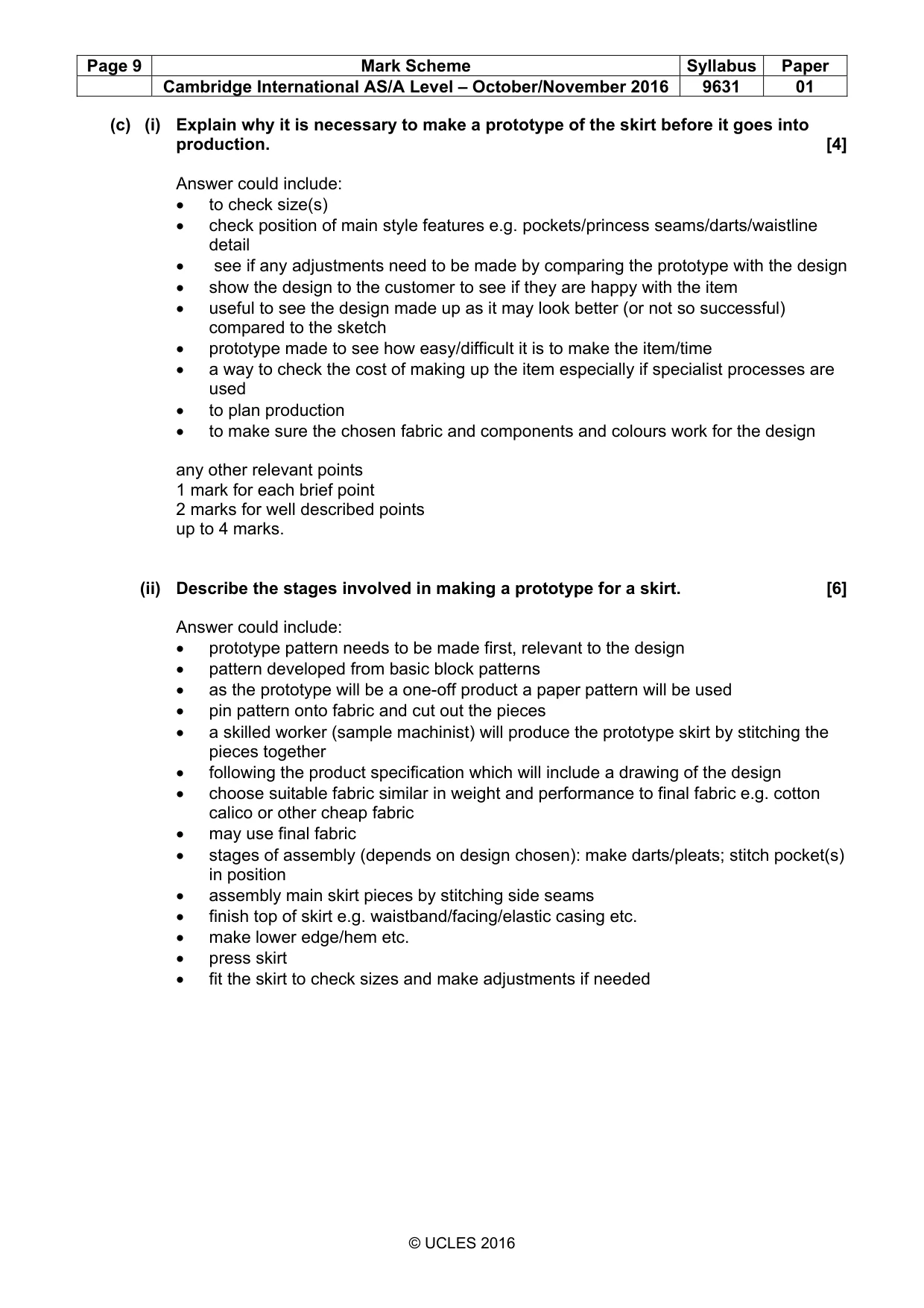 Mark scheme, page 9 of 13