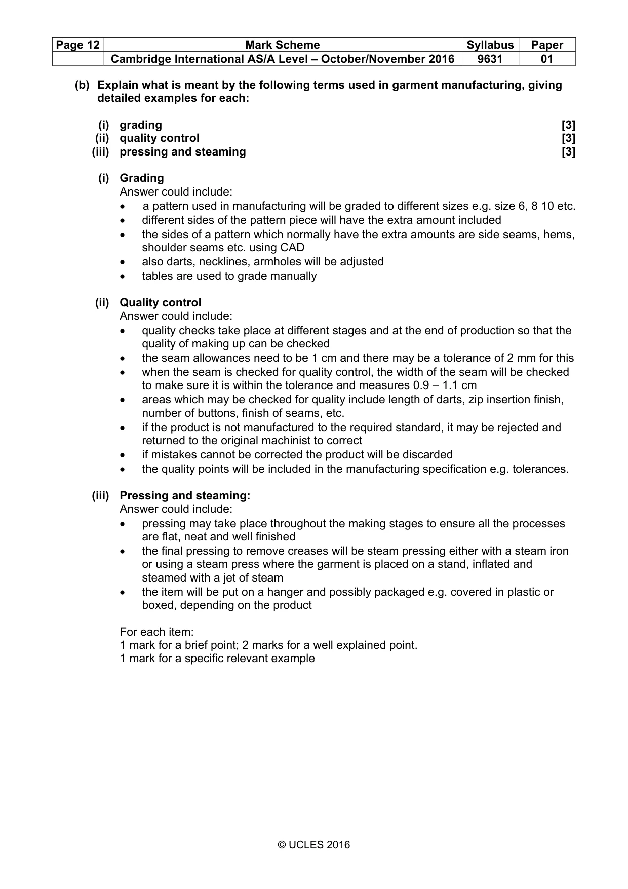 Mark scheme, page 12 of 13