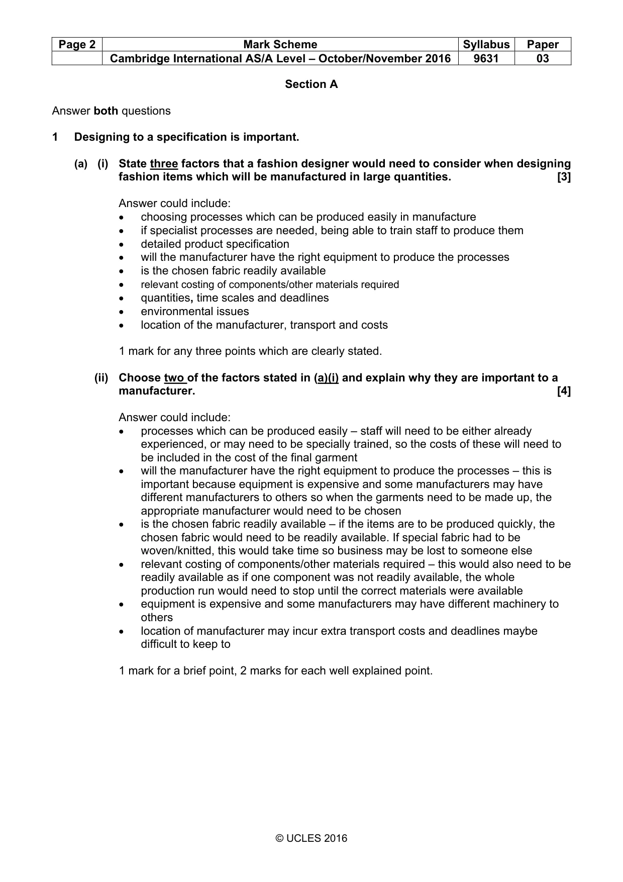 Mark scheme, page 2 of 11