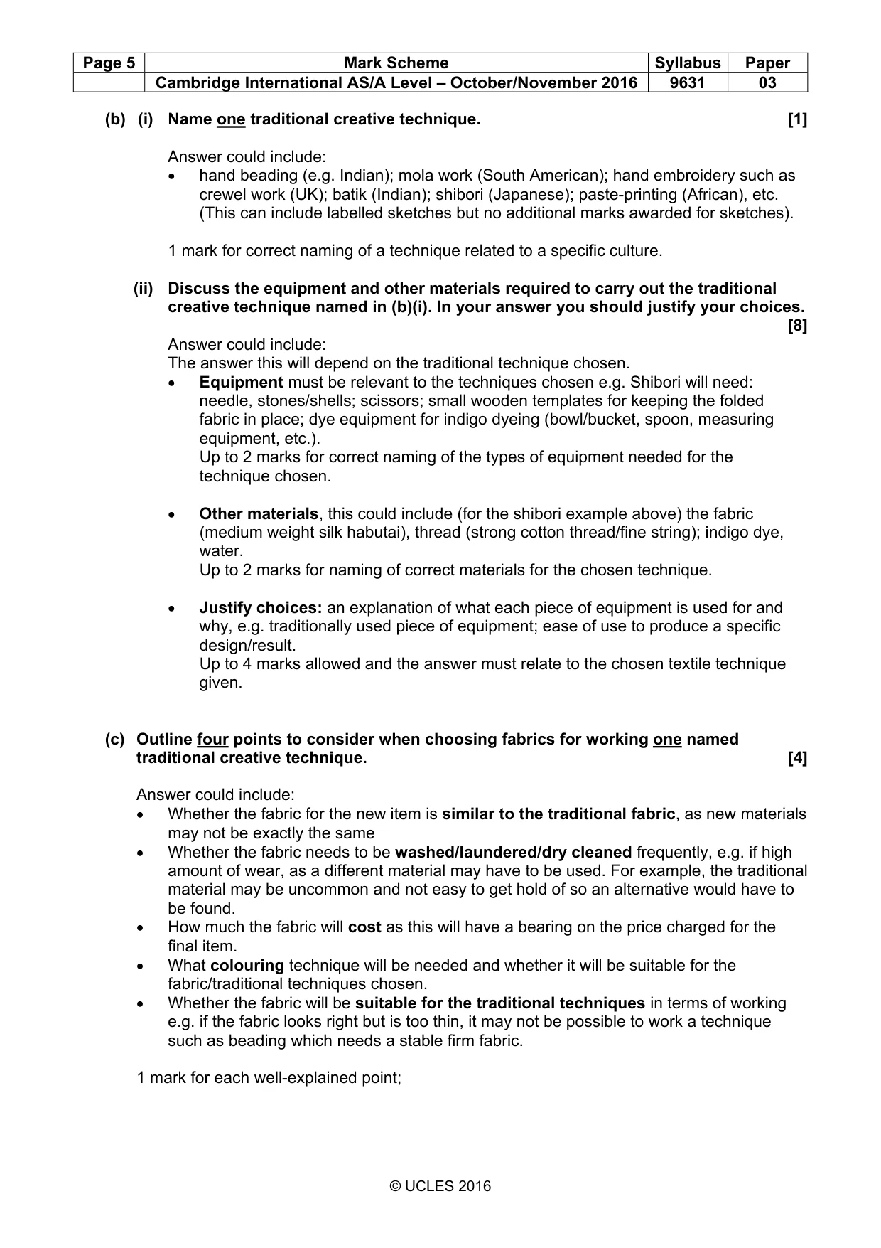 Mark scheme, page 5 of 11