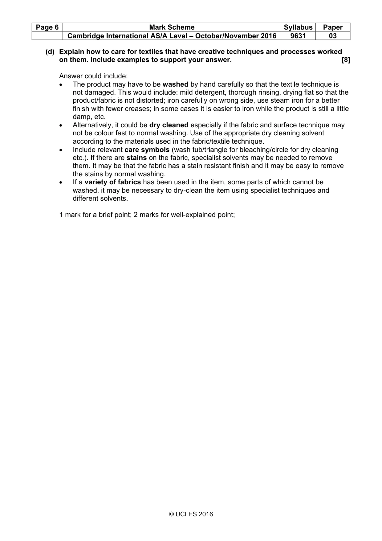 Mark scheme, page 6 of 11