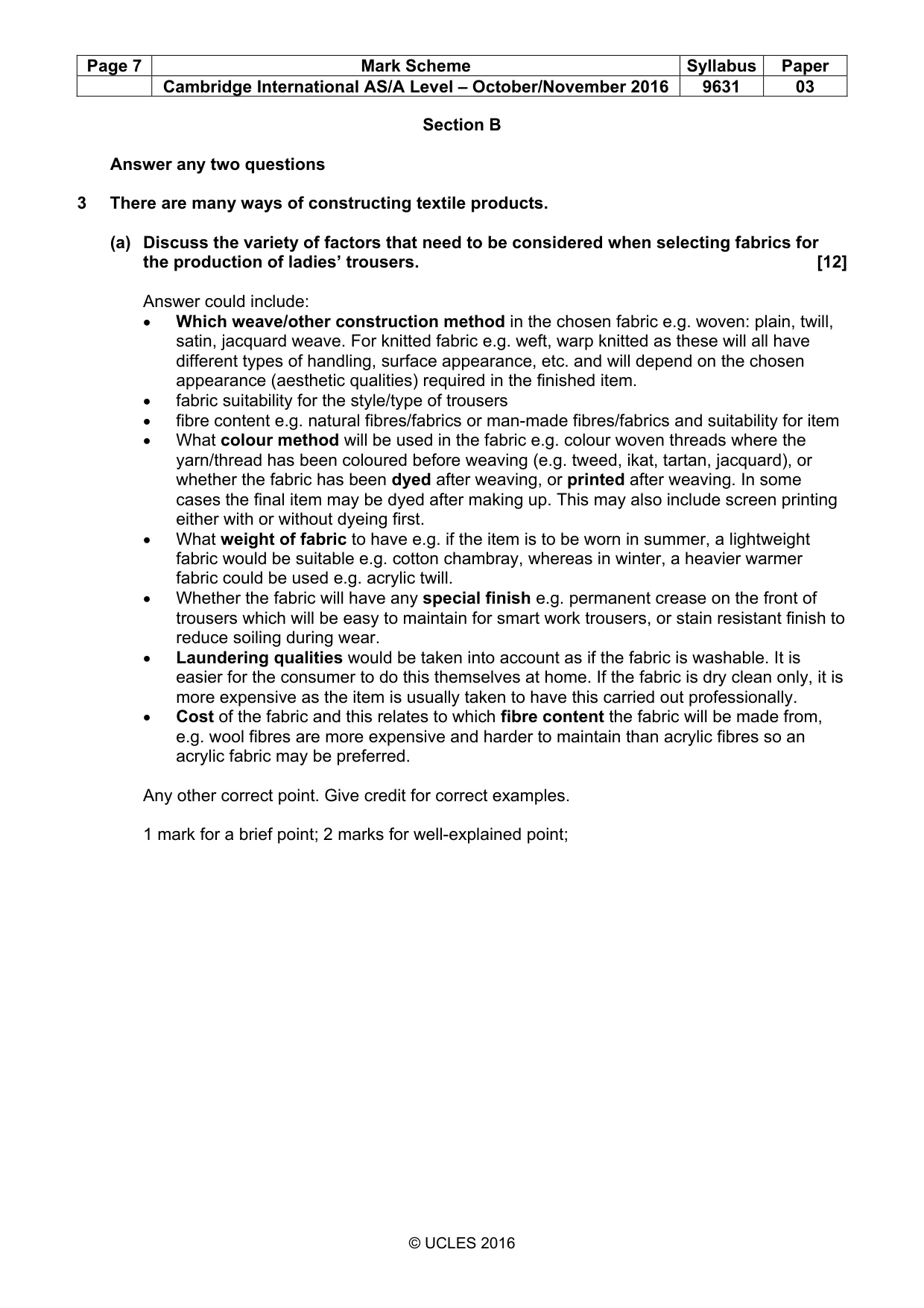 Mark scheme, page 7 of 11