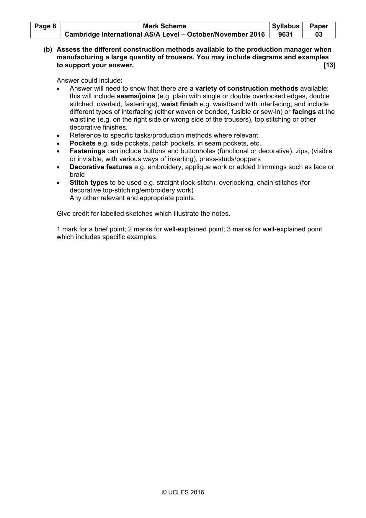 Mark scheme, page 8 of 11