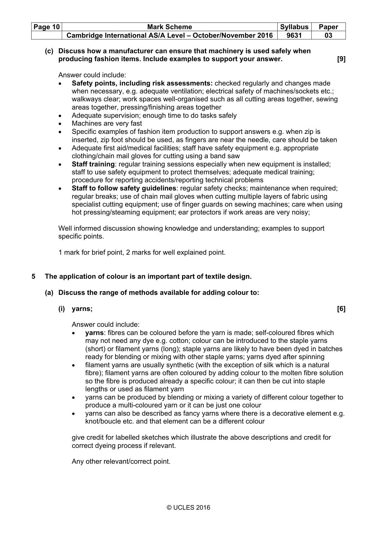 Mark scheme, page 10 of 11