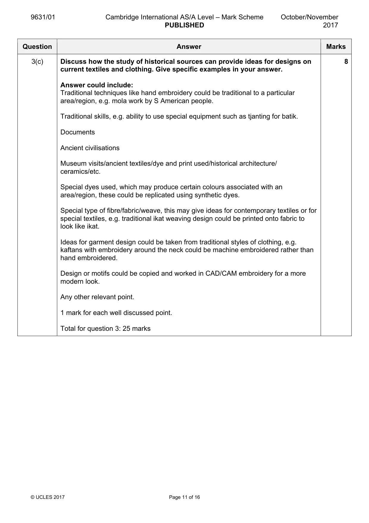 Mark scheme, page 11 of 16