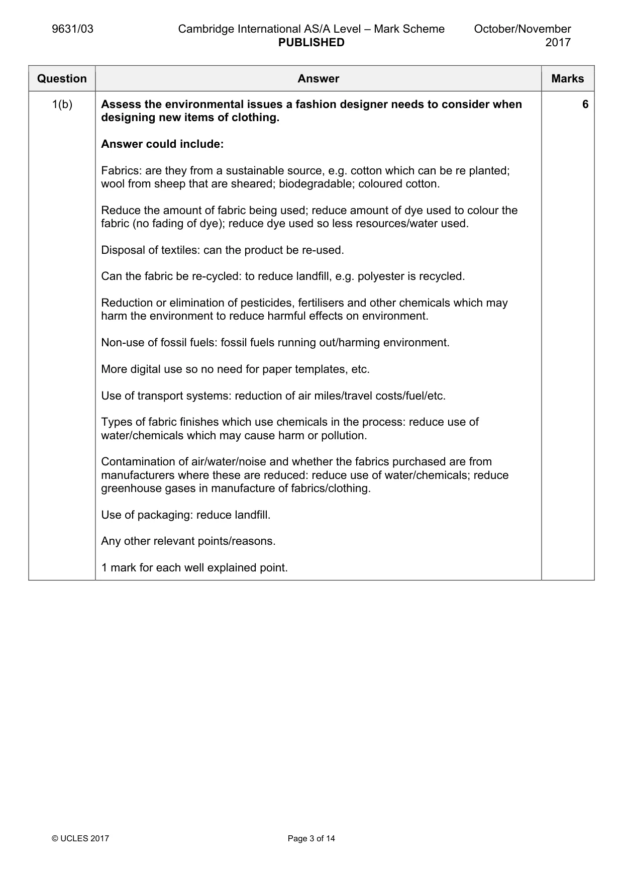 Mark scheme, page 3 of 14