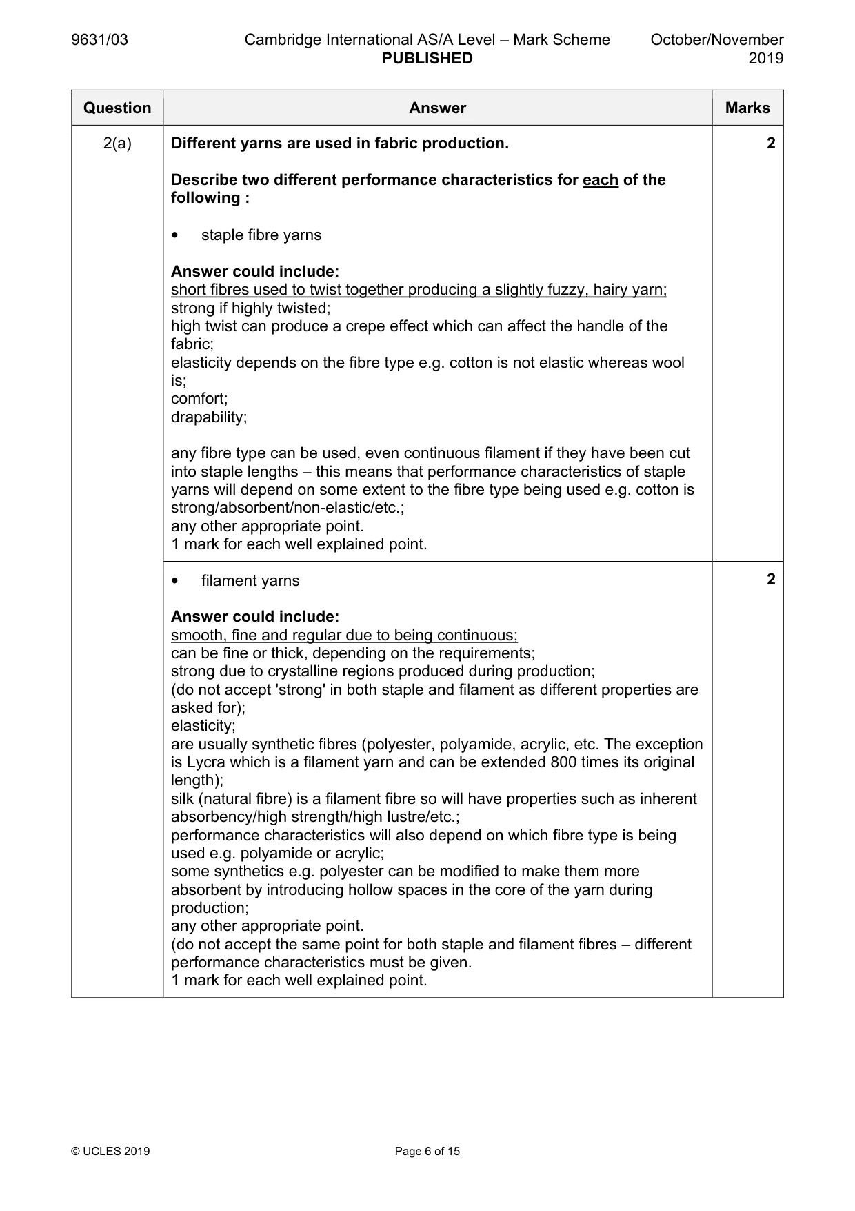 Mark scheme, page 6 of 15
