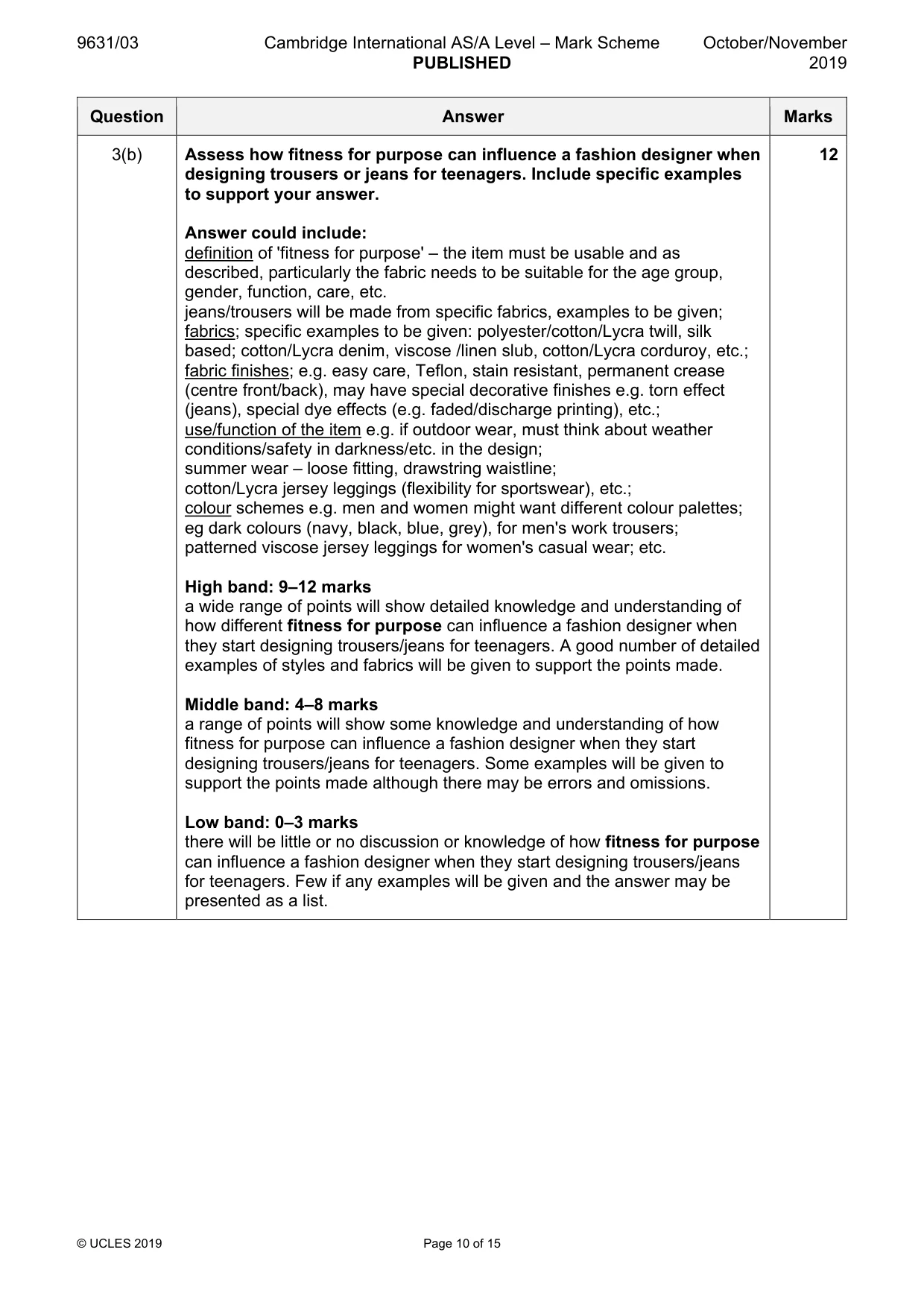 Mark scheme, page 10 of 15