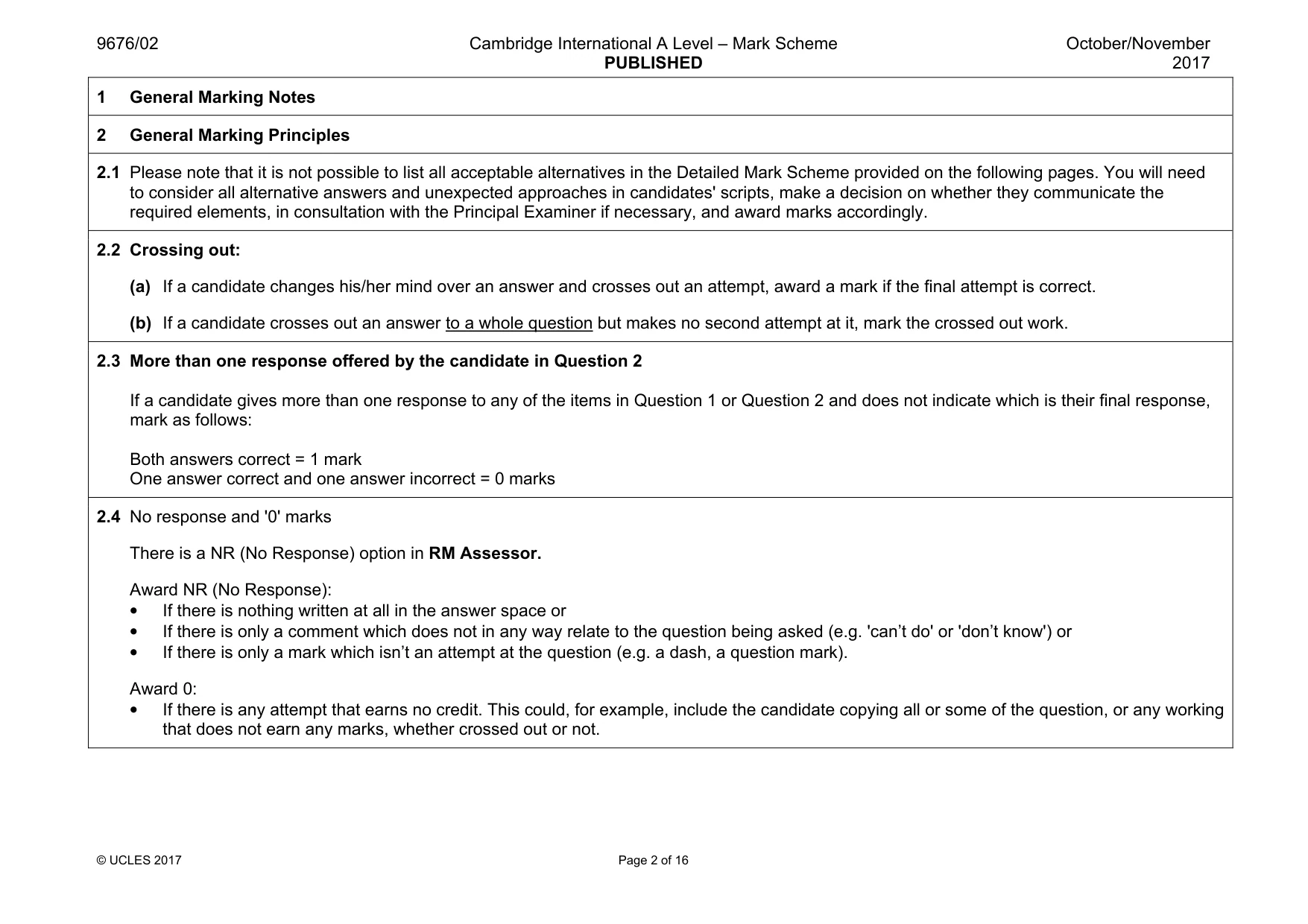 Mark scheme, page 2 of 16