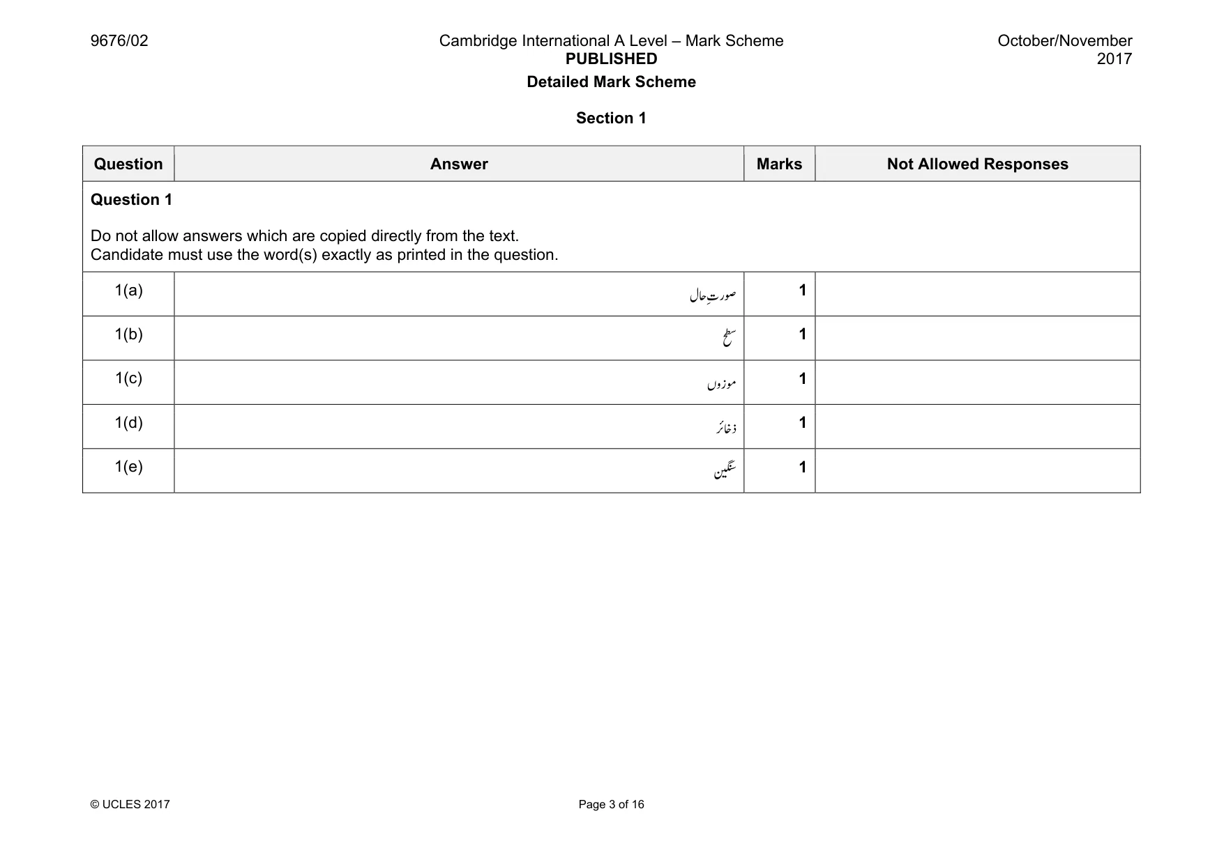 Mark scheme, page 3 of 16