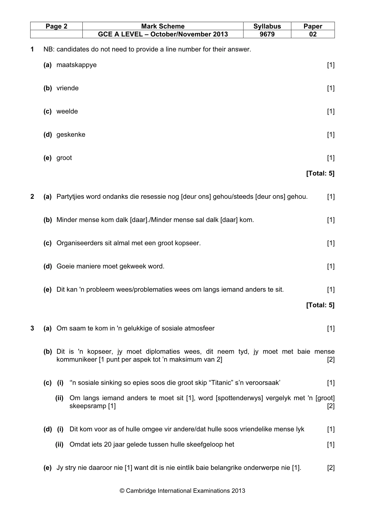 Mark scheme, page 2 of 7