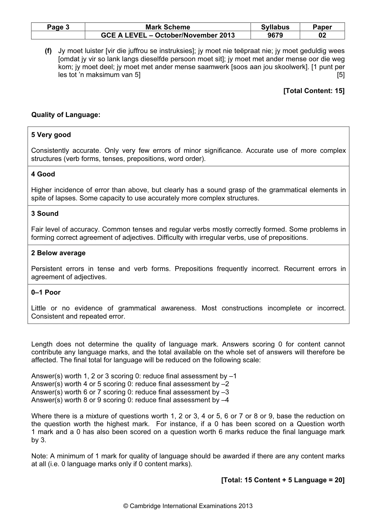 Mark scheme, page 3 of 7