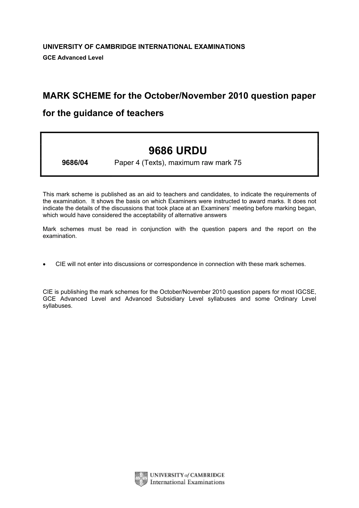 Mark scheme, page 1 of 3