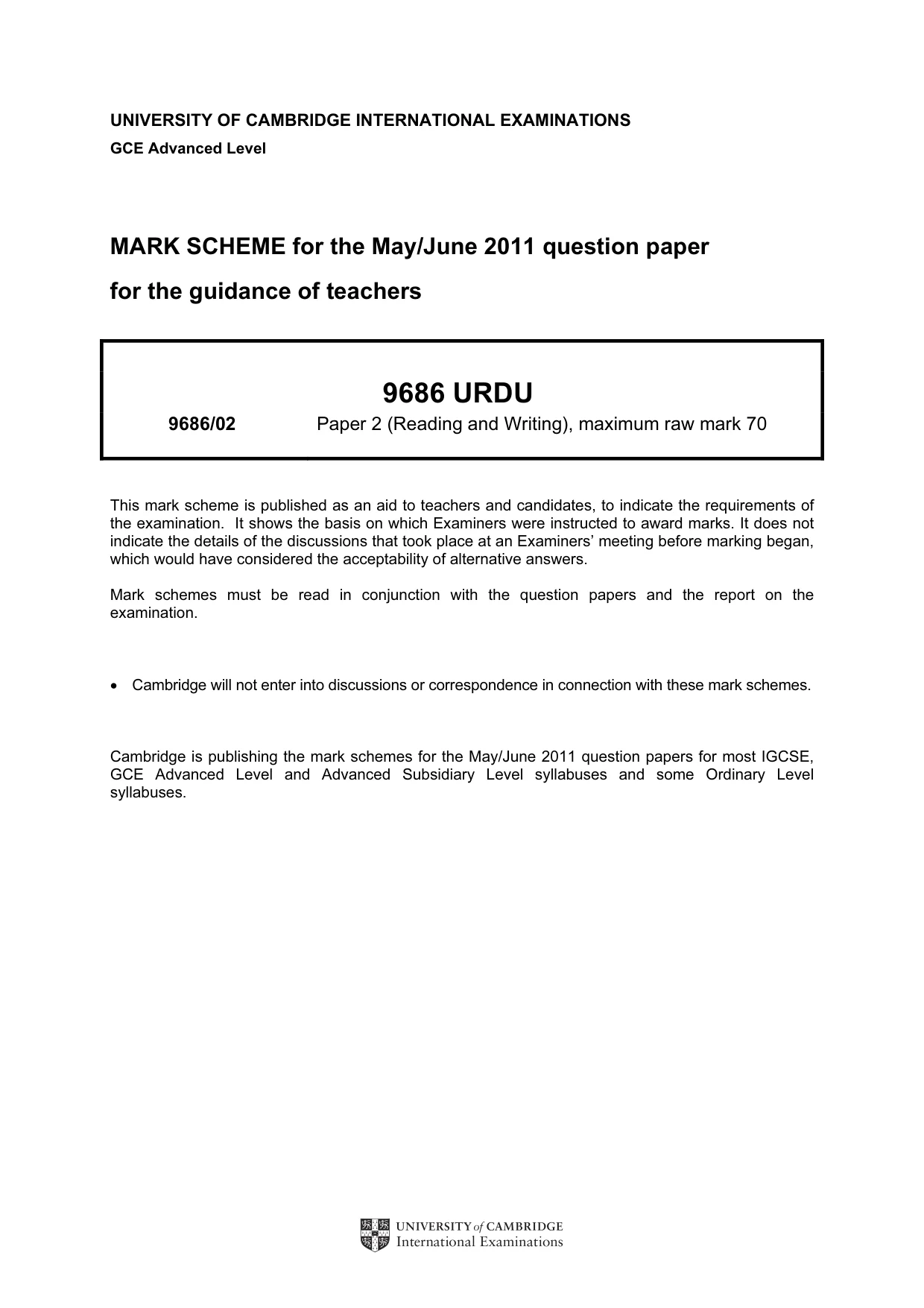 Mark scheme, page 1 of 8
