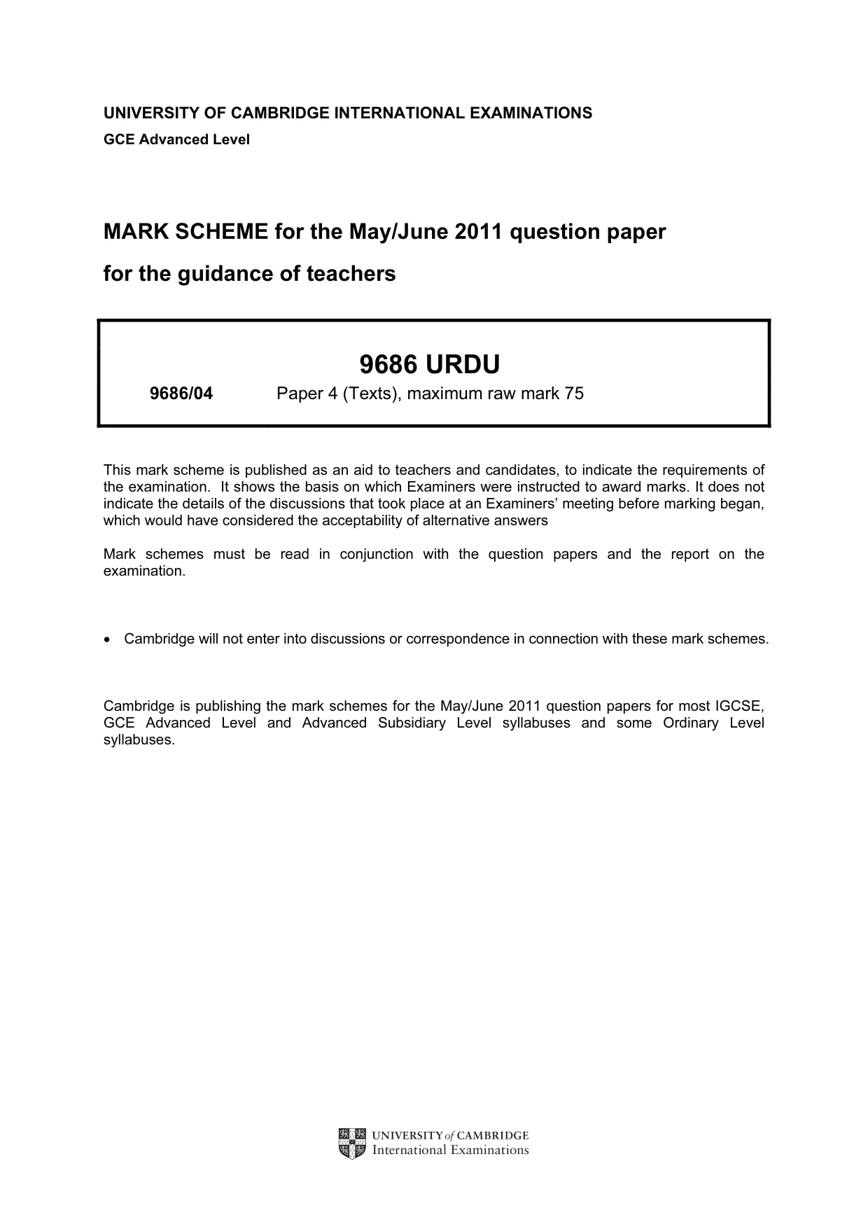 Mark scheme, page 1 of 3