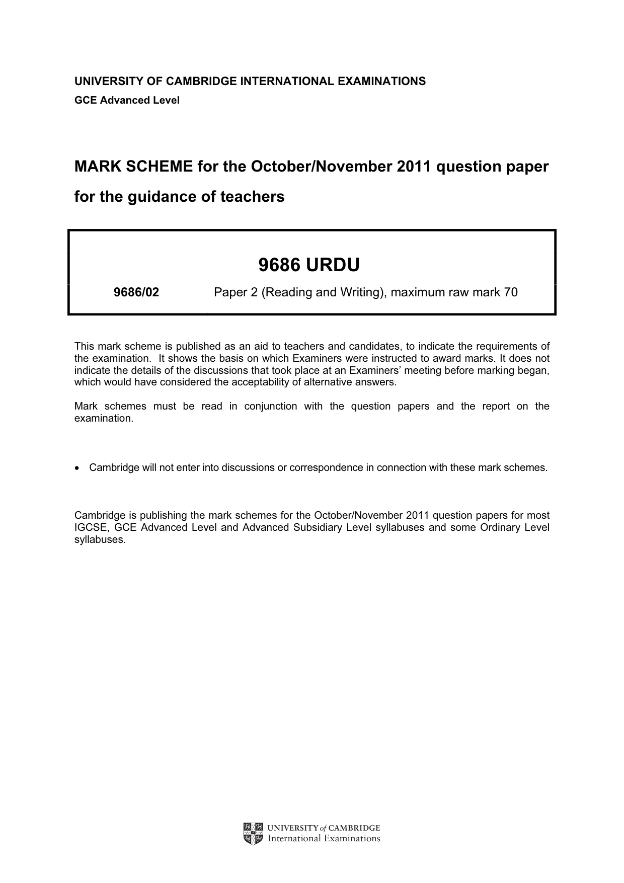 Mark scheme, page 1 of 9