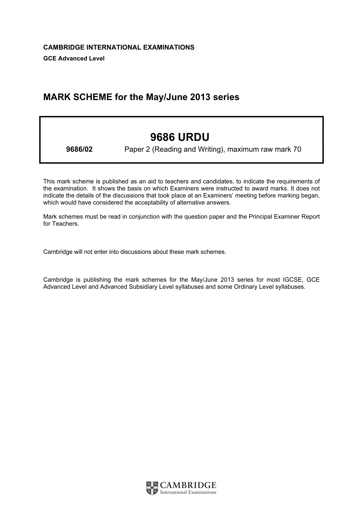 Mark scheme, page 1 of 9